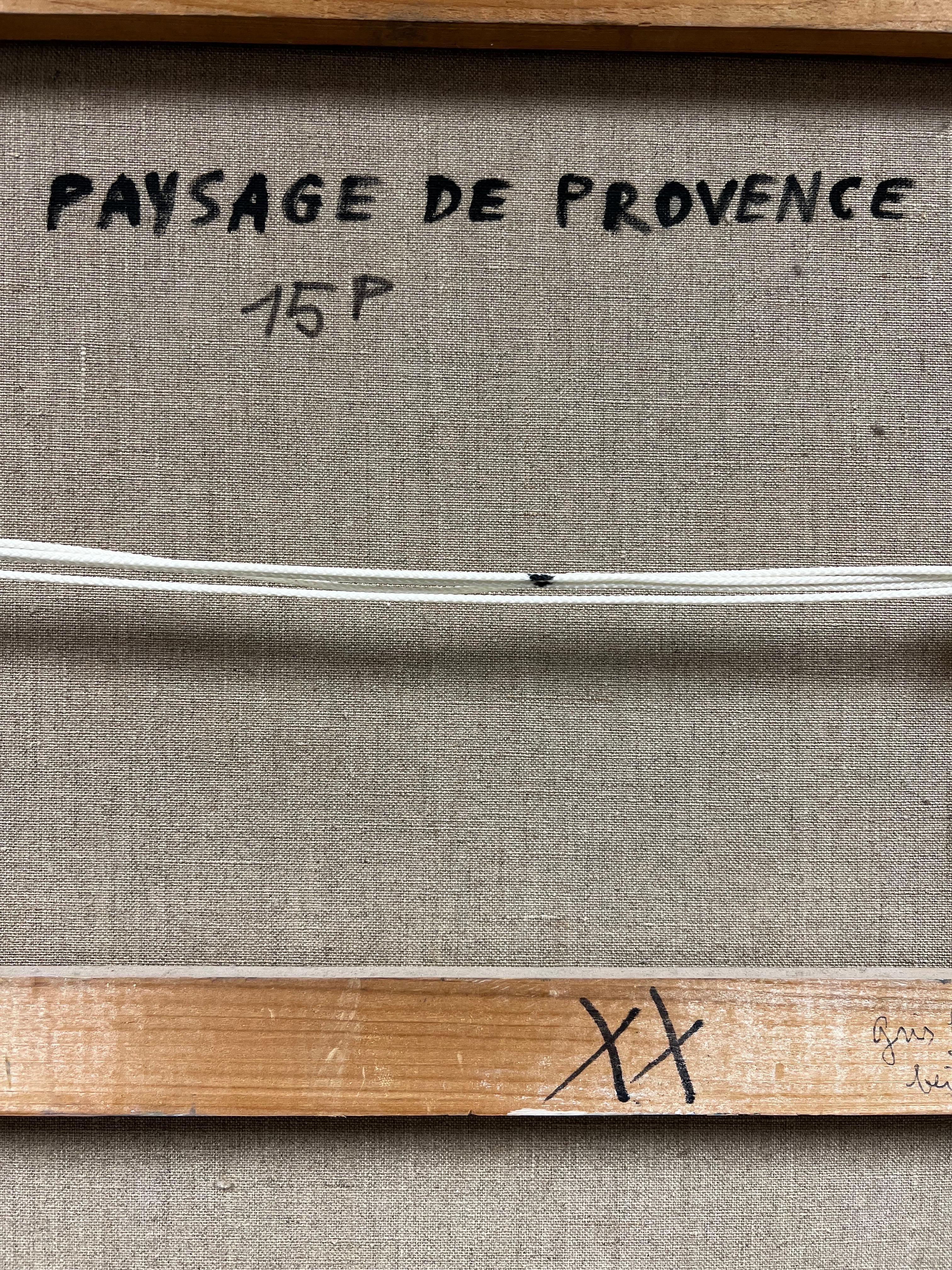 20th Century French Modernist Signed Oil Provence Landscape, framed For Sale 5