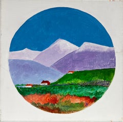 Contemporary British Abstract Painting Light Open Field Mountain Landscape