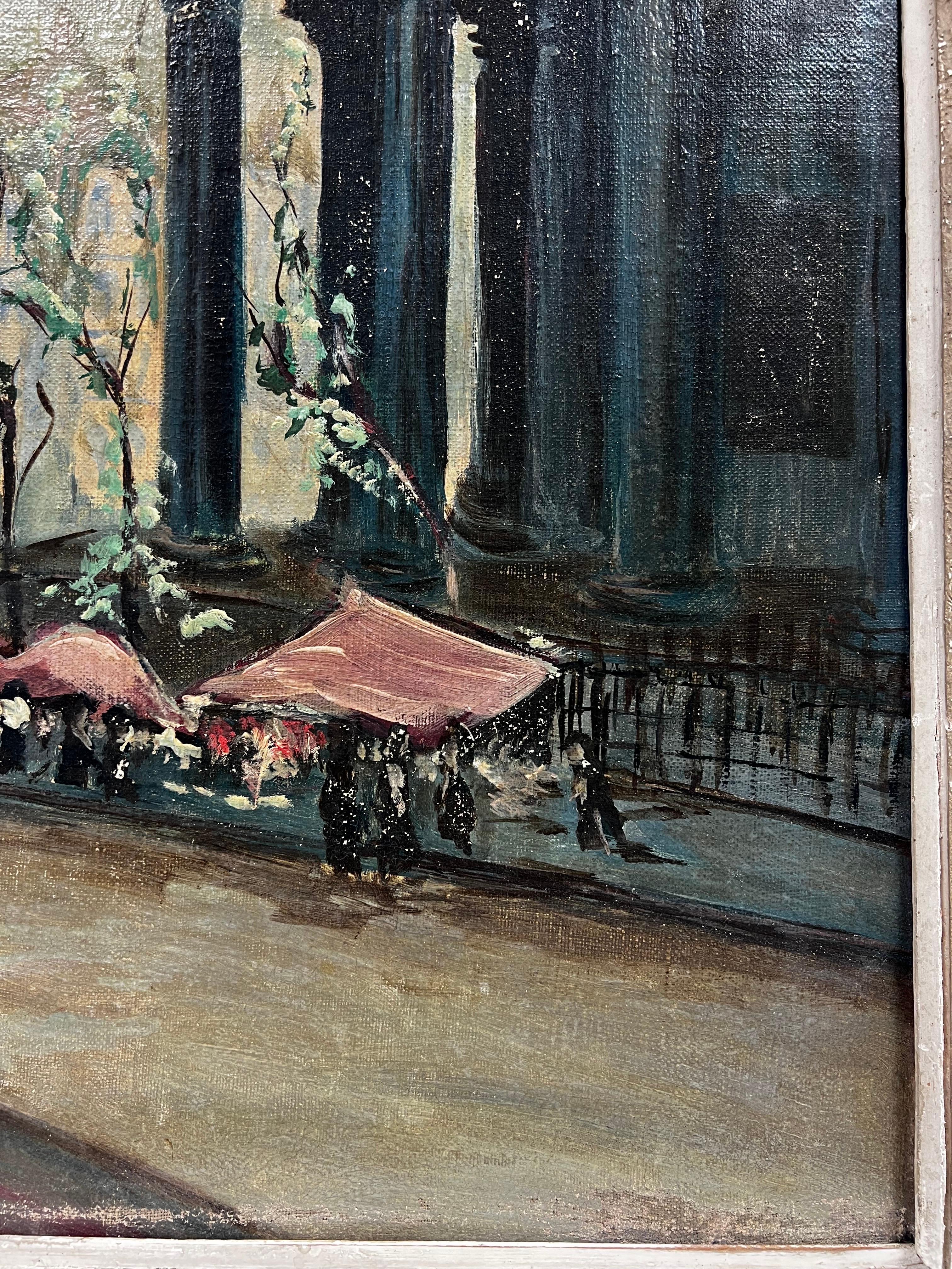 Artist/ School: French School, mid 20th century

Title: The Flower Market at Place de la Madeleine, Paris

Medium: oil on canvas, framed 

Framed: 22 x 18.5inches
Canvas : 18 x 15 inches

Provenance: private collection, France

Condition: The