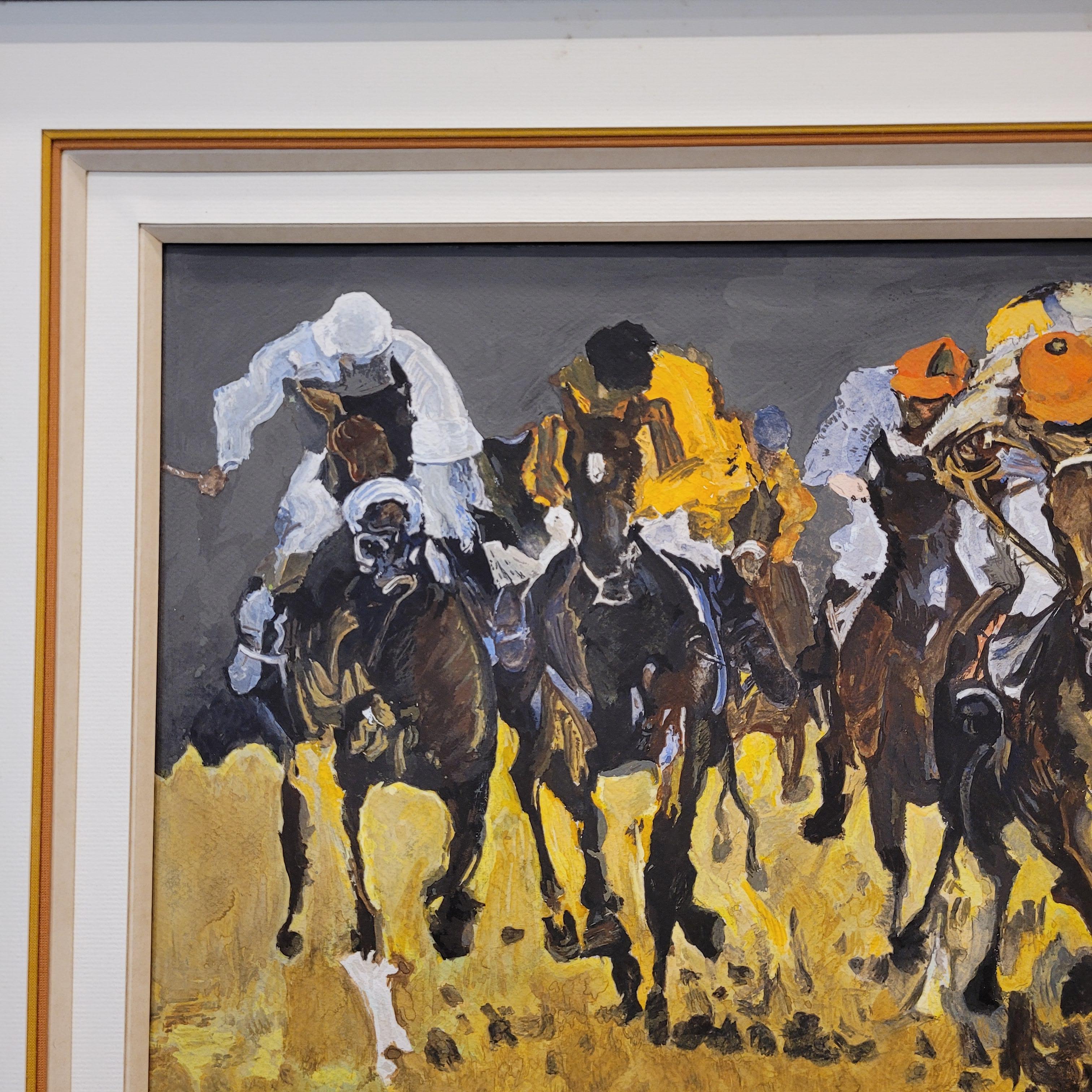 Mitte des Jahrhunderts Französisch Gouache auf Papier 