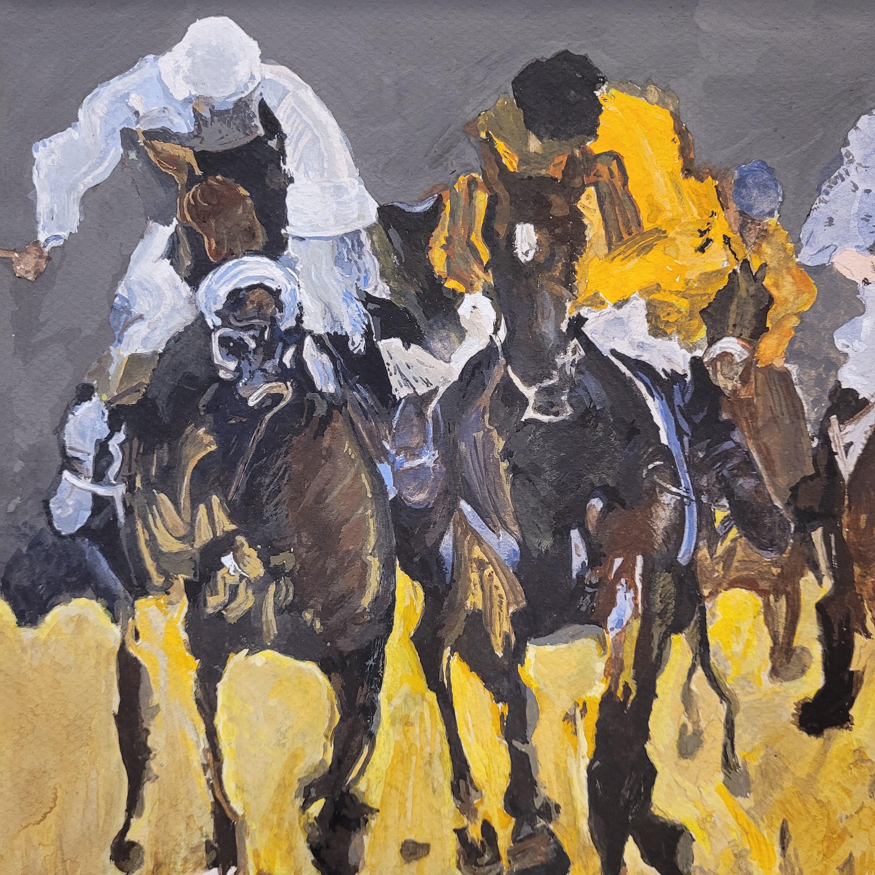 Mitte des Jahrhunderts Französisch Gouache auf Papier 