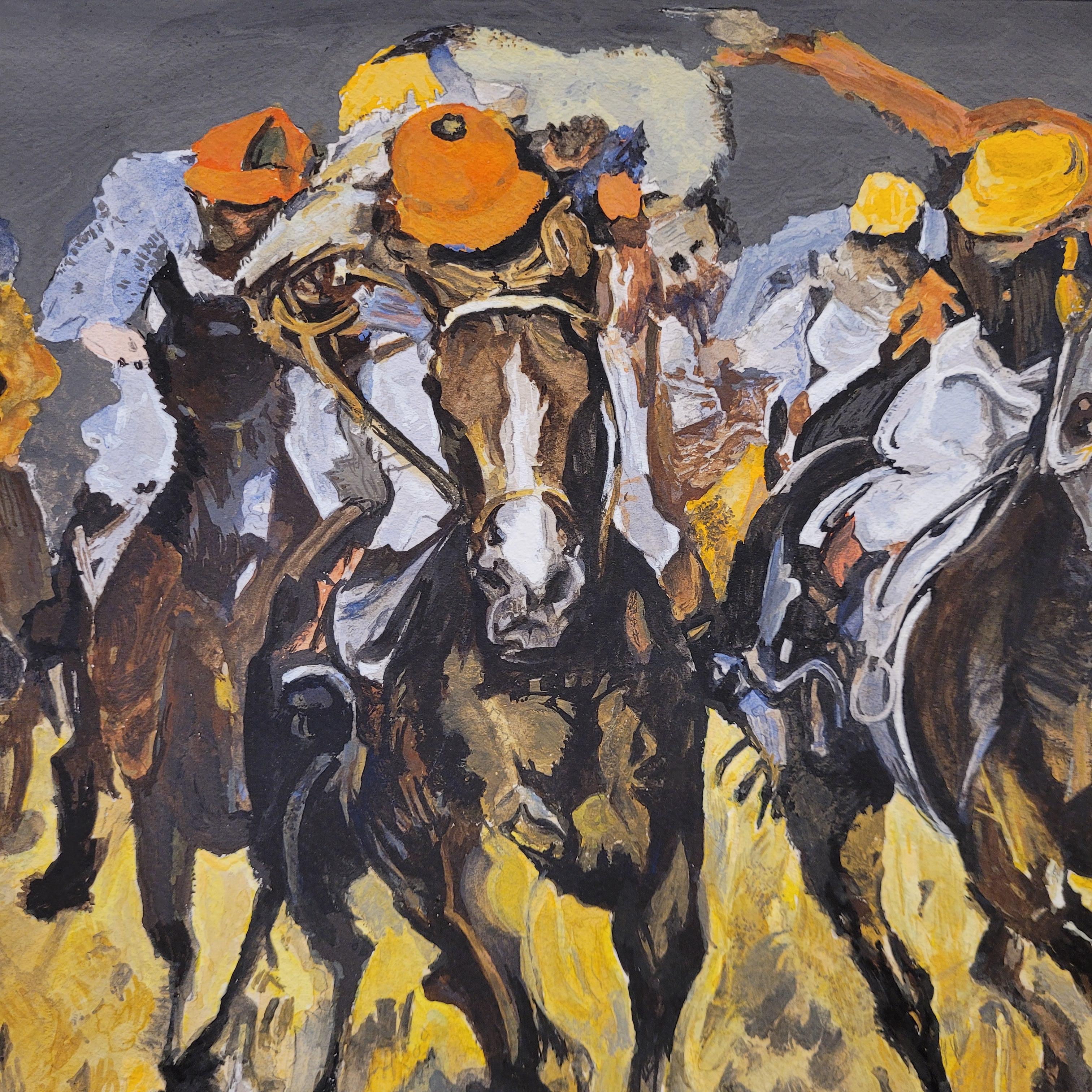 Mitte des Jahrhunderts Französisch Gouache auf Papier 