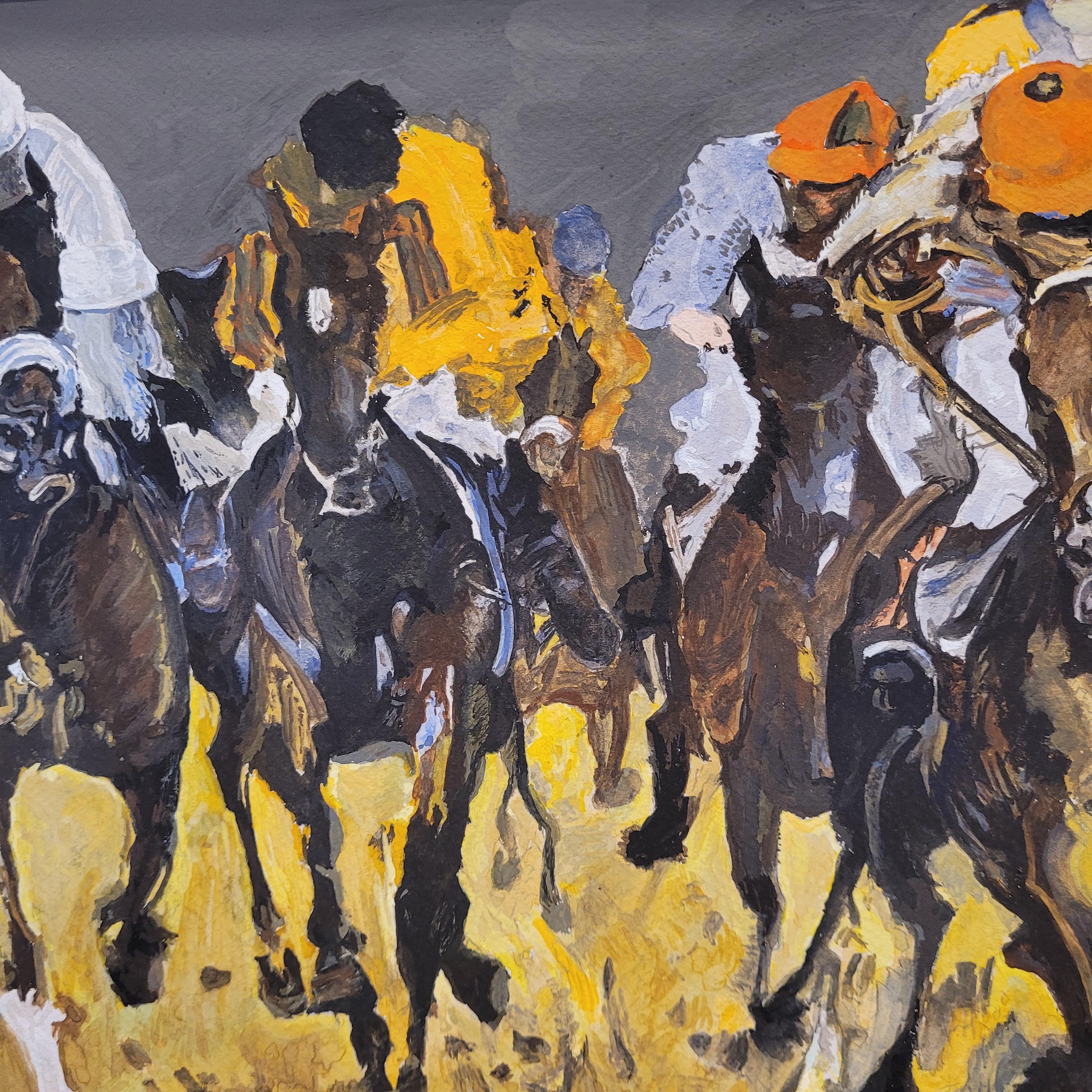 Mitte des Jahrhunderts Französisch Gouache auf Papier 
