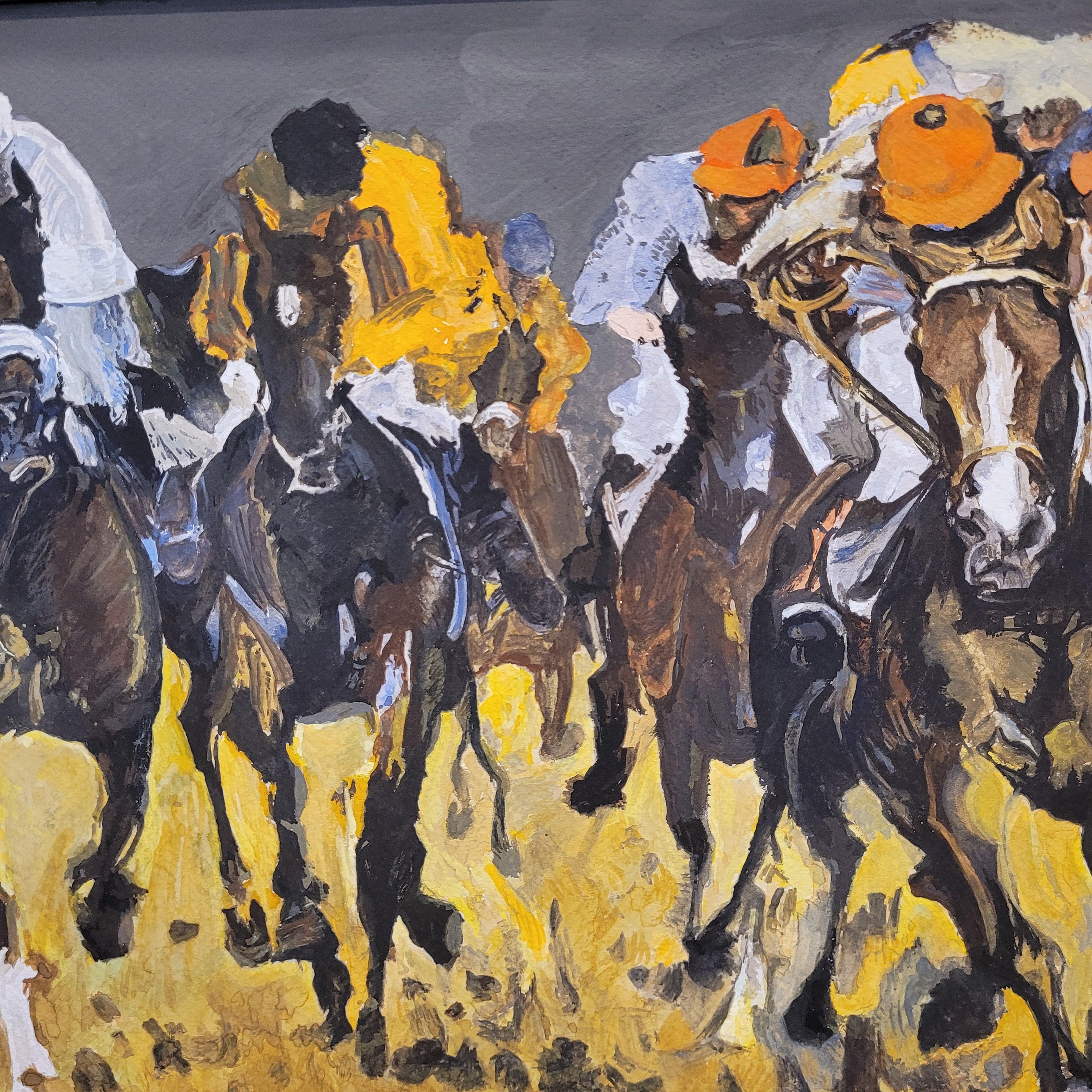 Mitte des Jahrhunderts Französisch Gouache auf Papier 