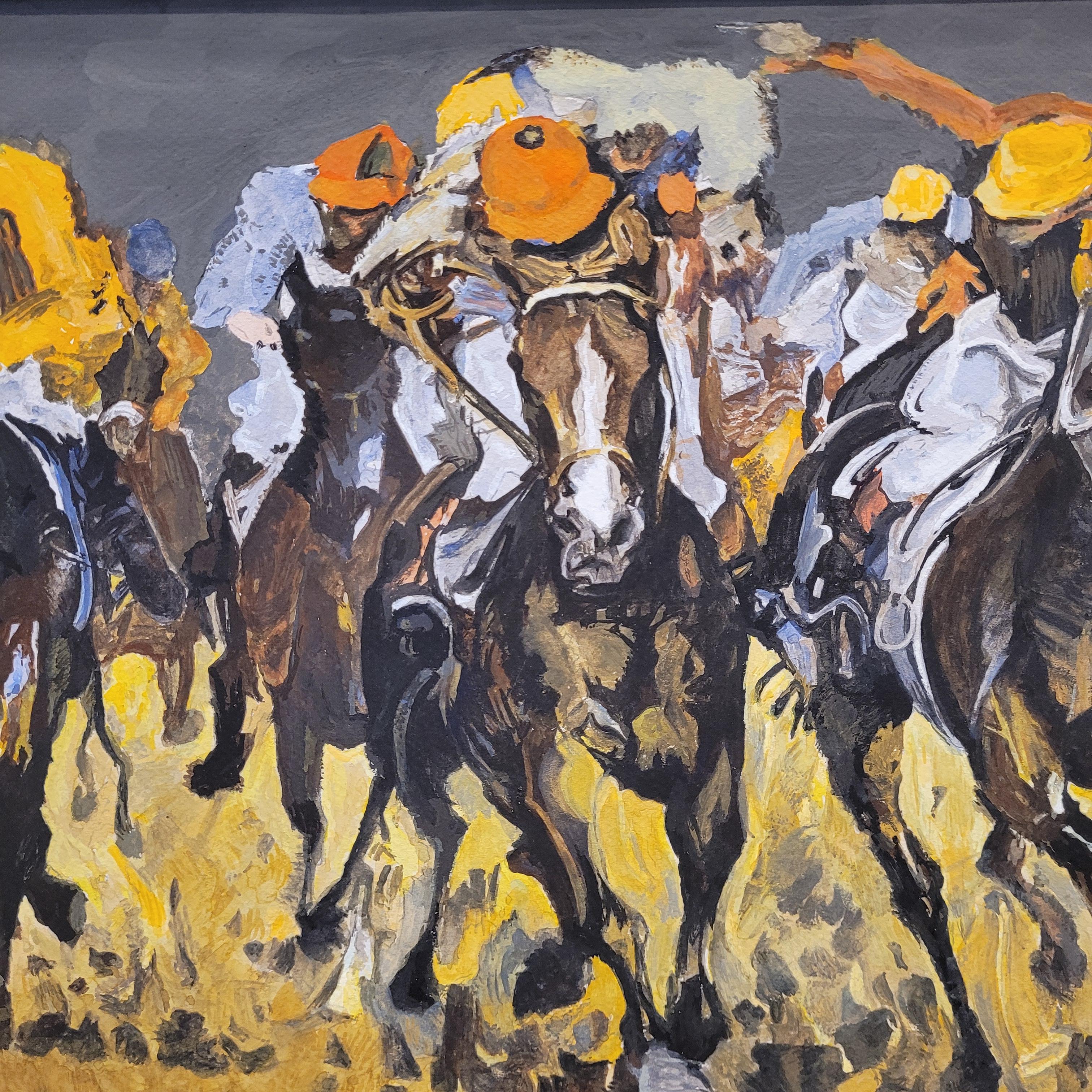 Mitte des Jahrhunderts Französisch Gouache auf Papier 