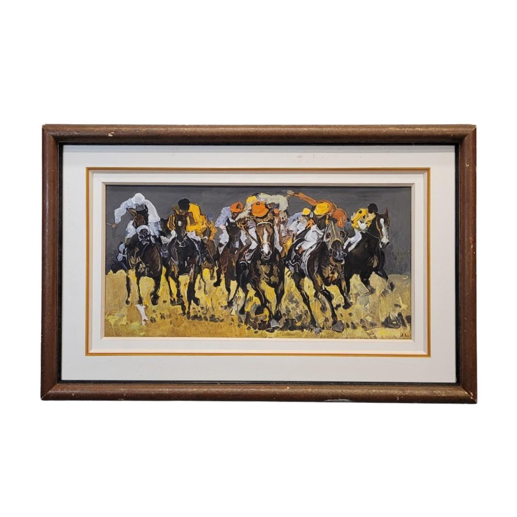 Mitte des Jahrhunderts Französisch Gouache auf Papier 