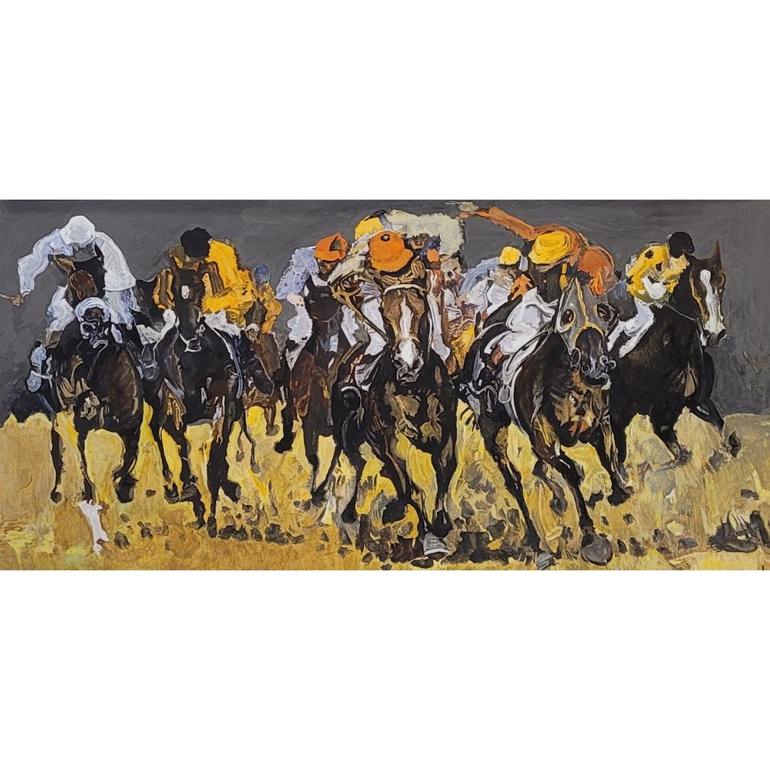 Mitte des Jahrhunderts Französisch Gouache auf Papier 