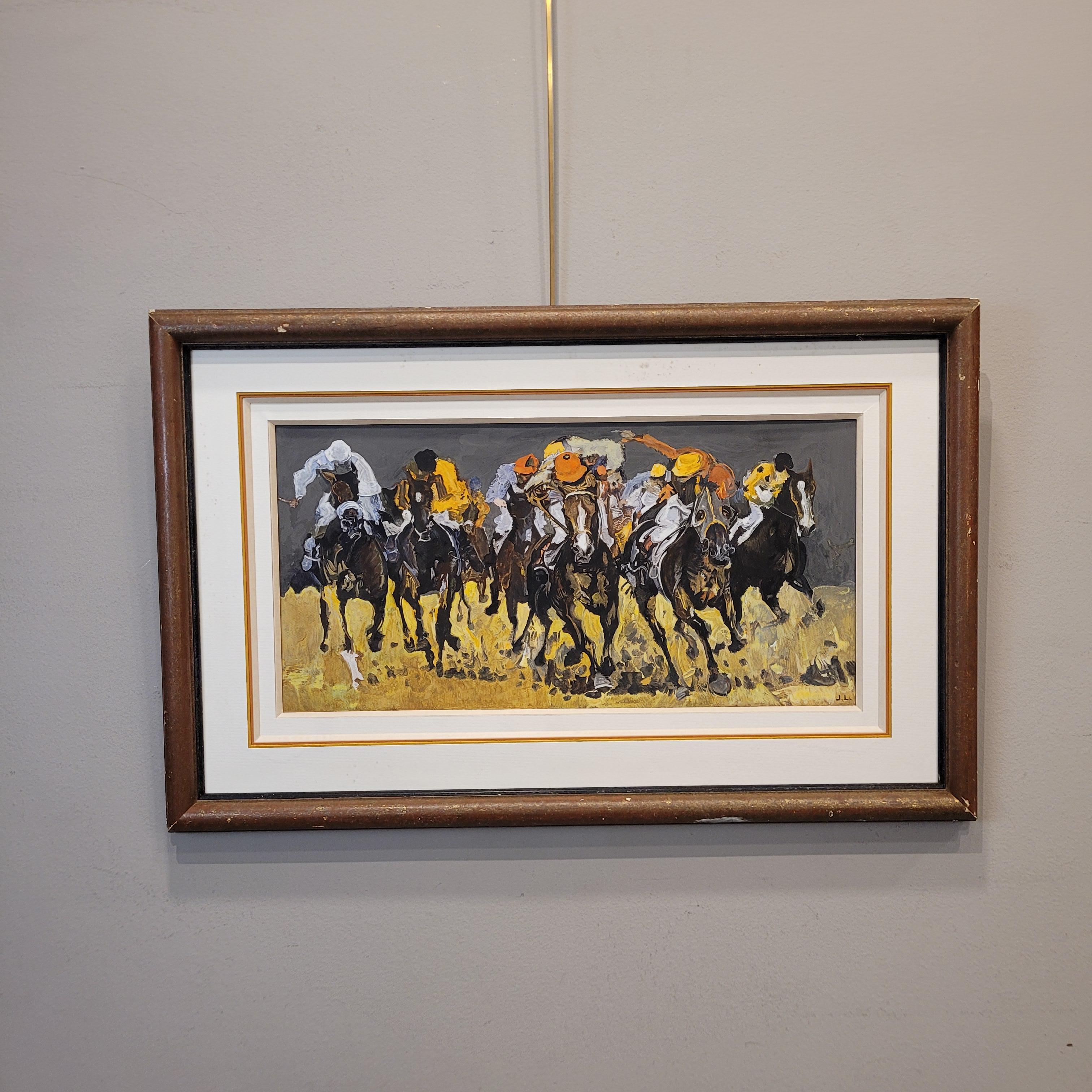 Mitte des Jahrhunderts Französisch Gouache auf Papier 