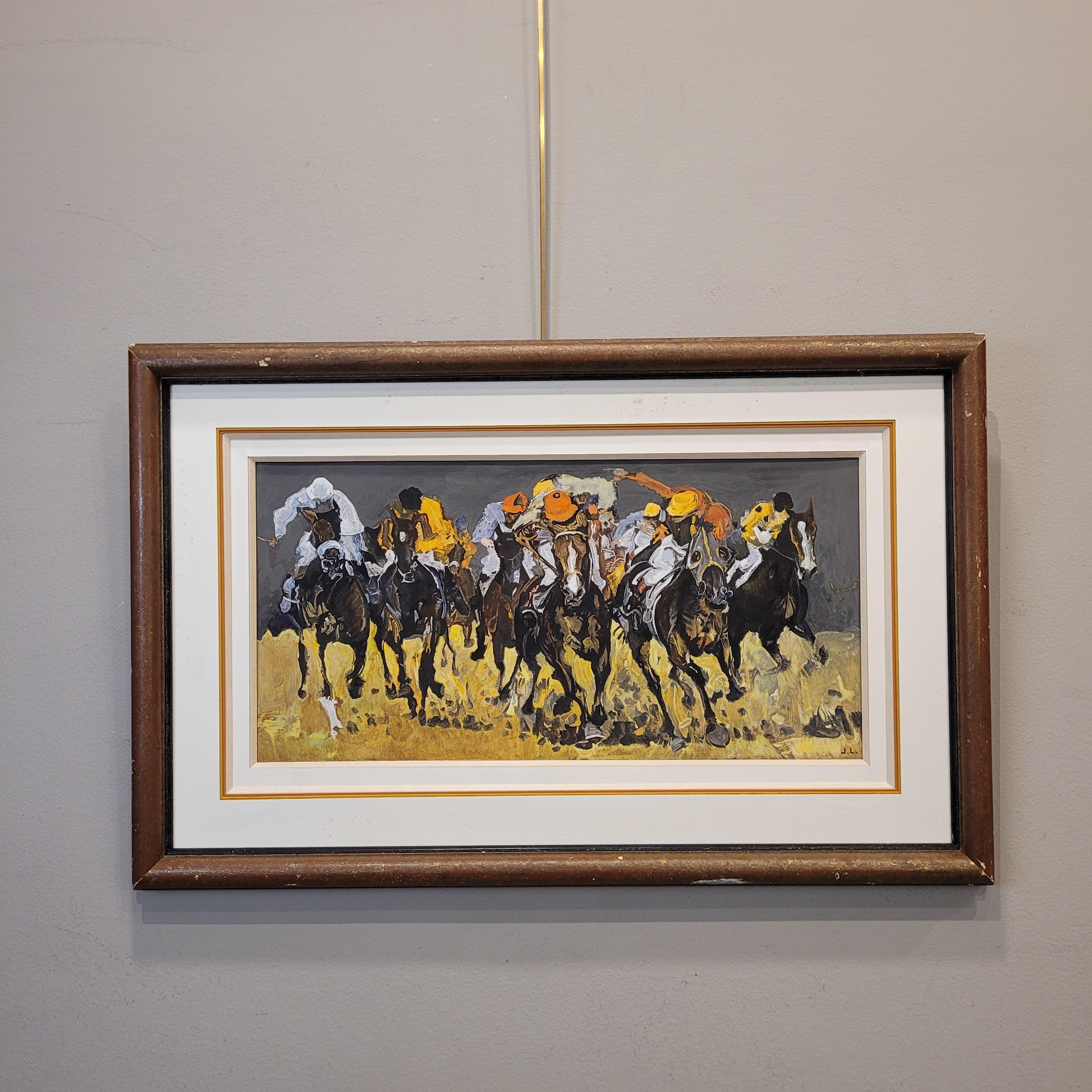 Mitte des Jahrhunderts Französisch Gouache auf Papier 