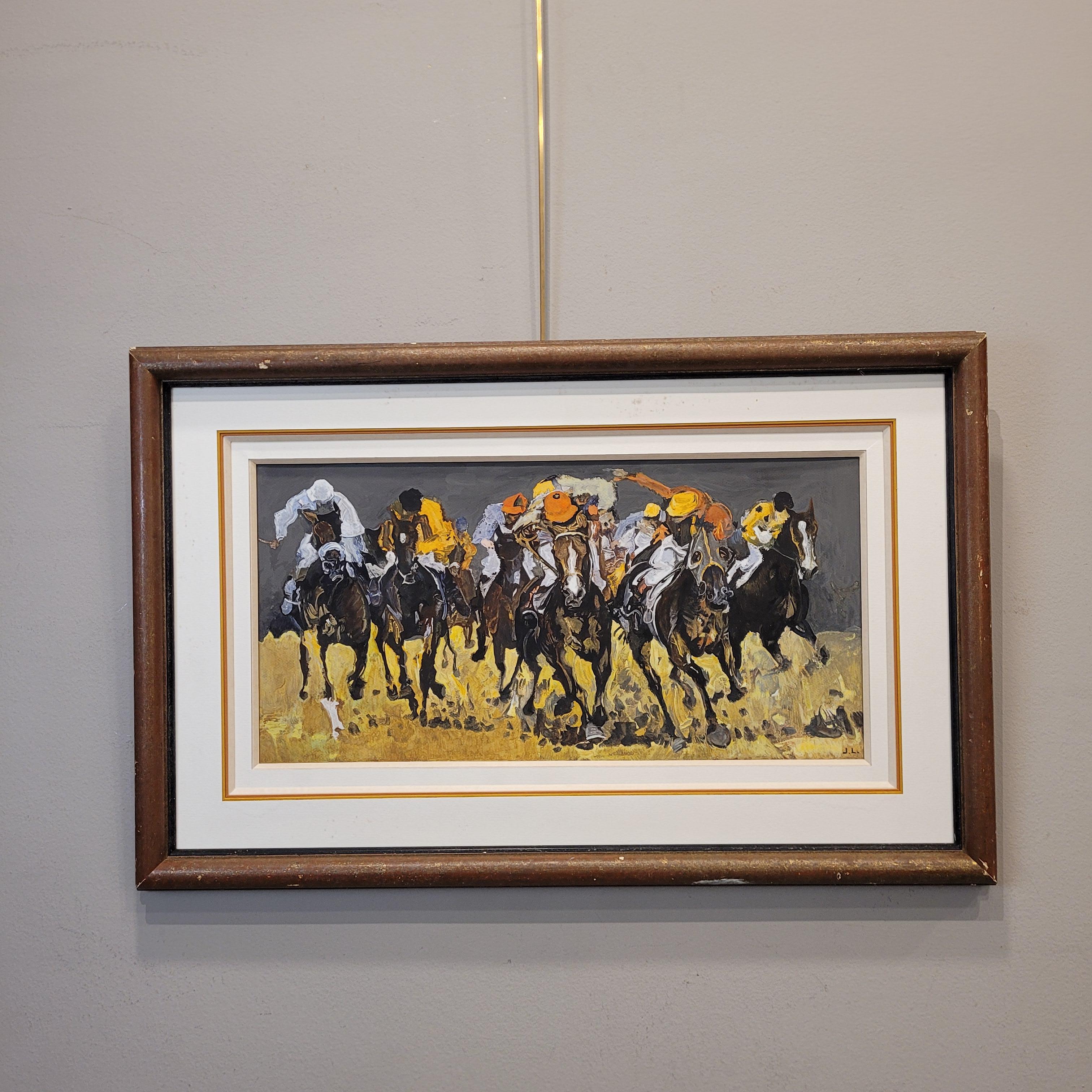 Mitte des Jahrhunderts Französisch Gouache auf Papier 