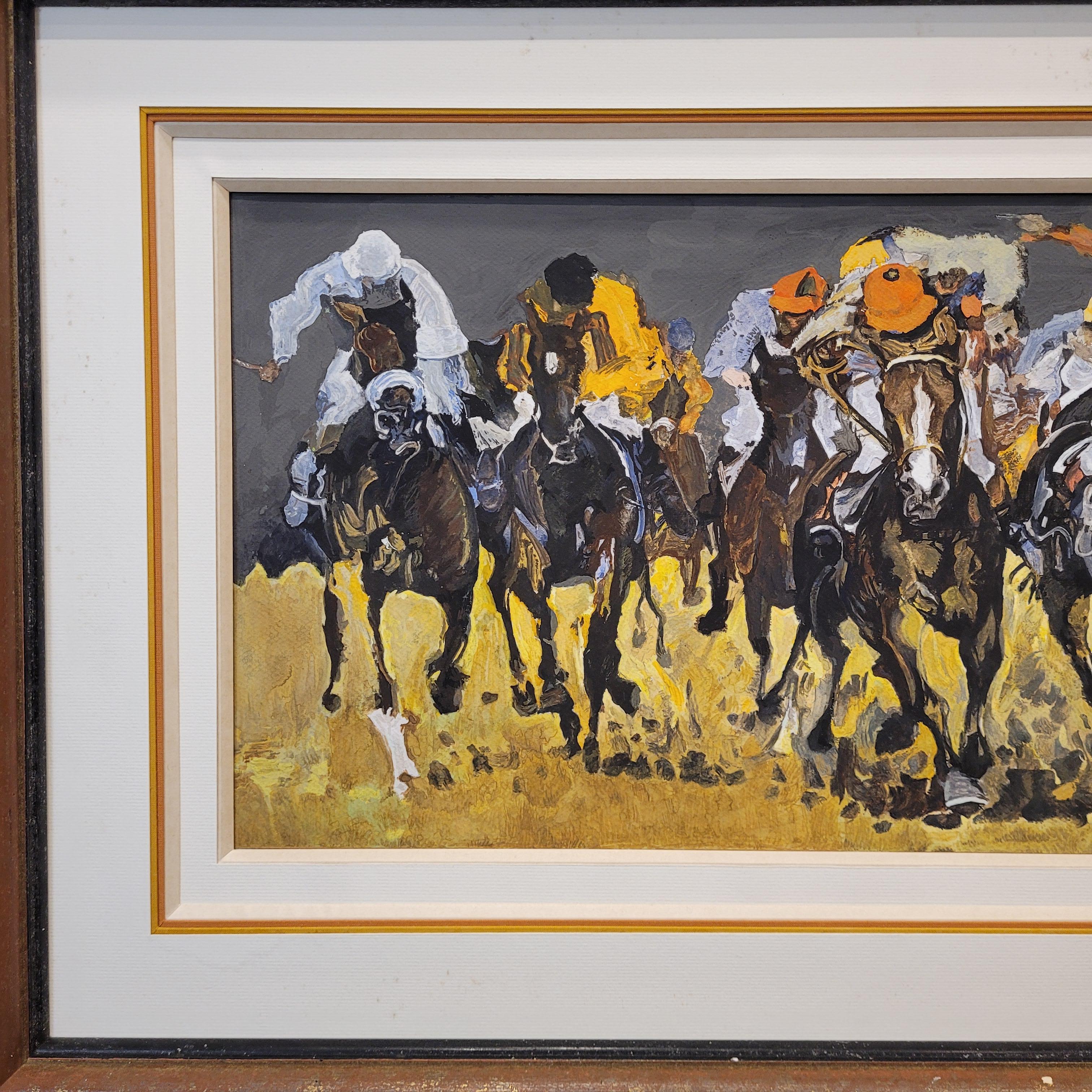 Mitte des Jahrhunderts Französisch Gouache auf Papier 