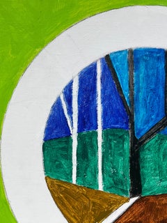 Green Abstract Circle Landscape British Contemporary Painting