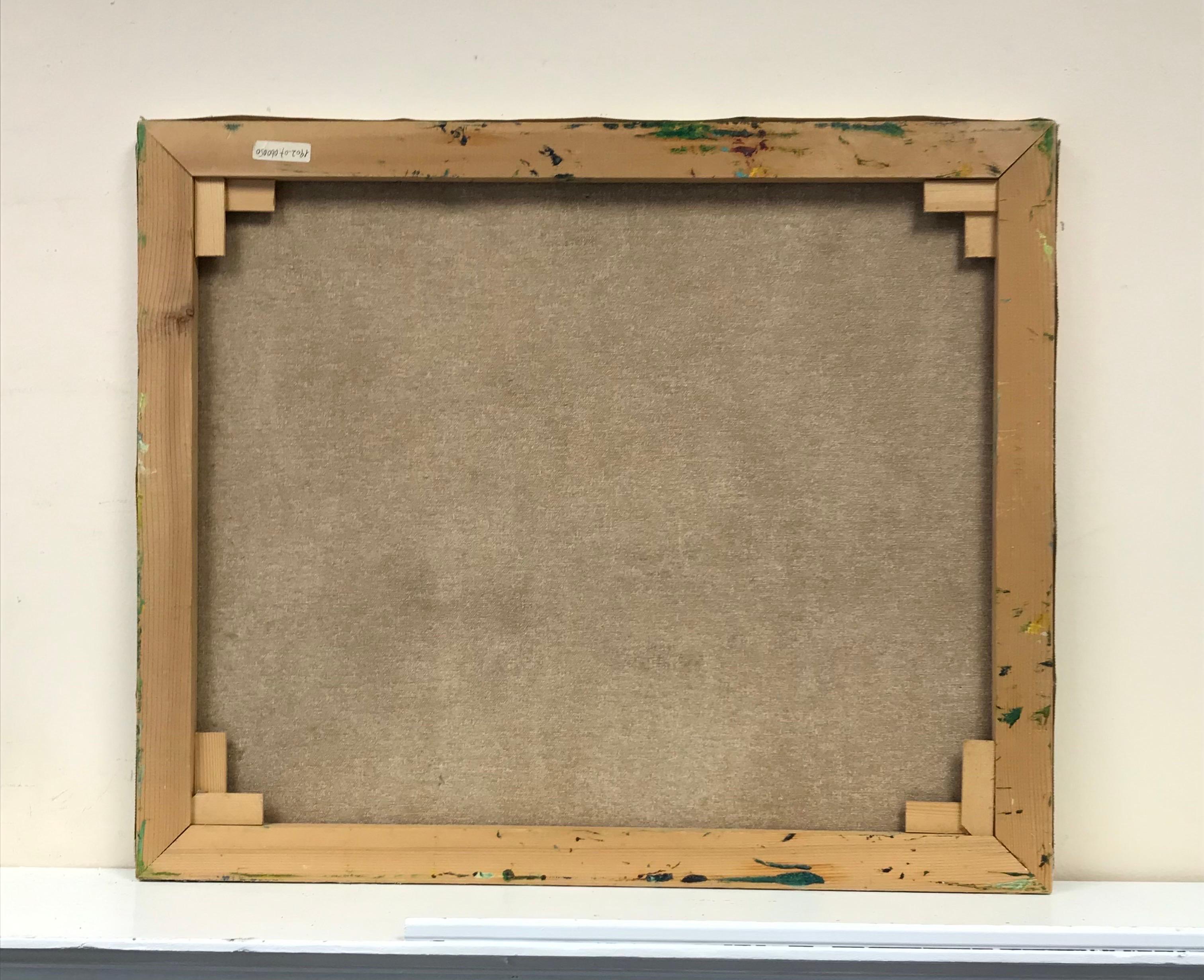 Nenúfares en el estanque, Pintura al óleo firmada en francés Impasto grueso en venta 4