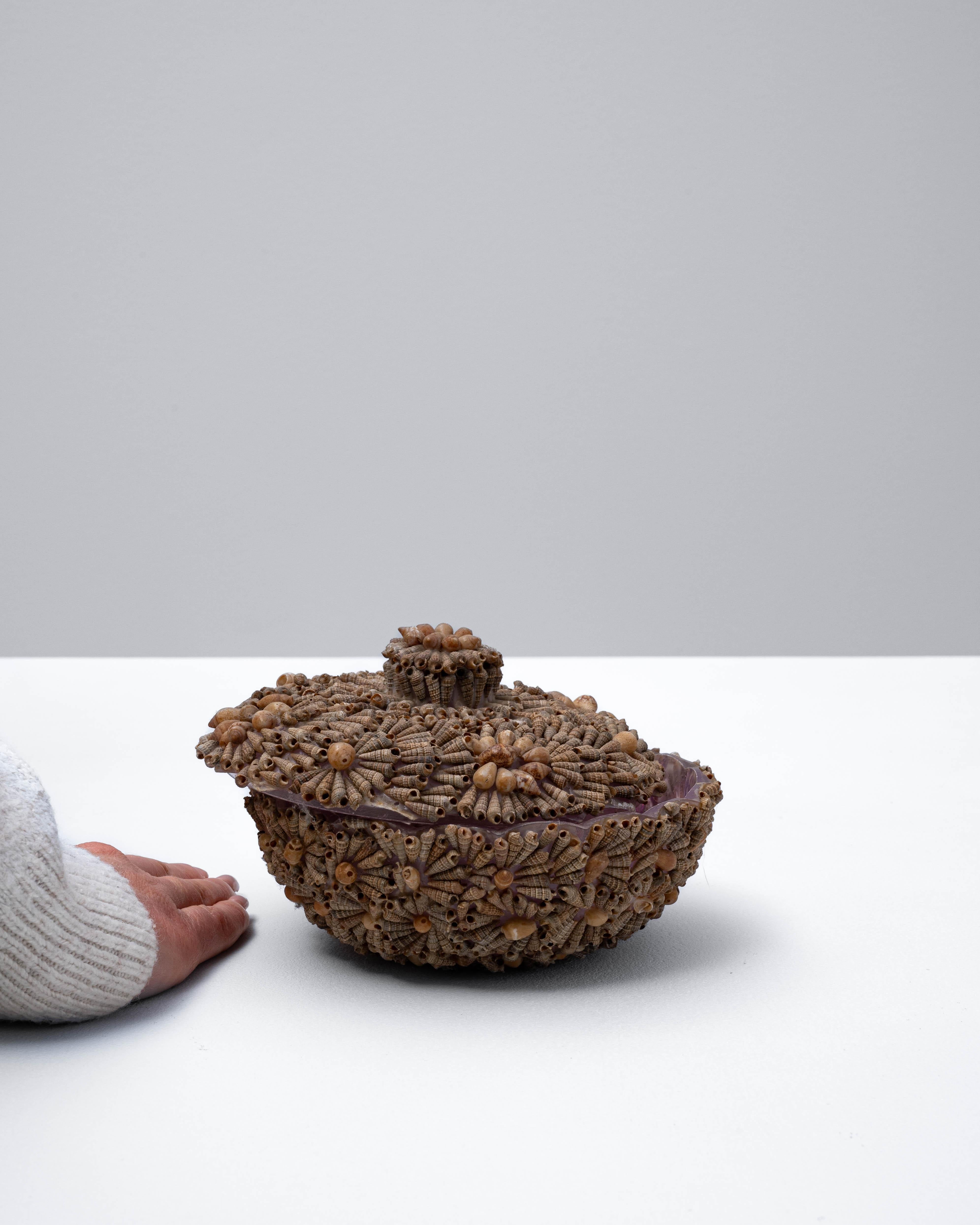 Shell 20th Century French Seashell Encrusted Pot For Sale