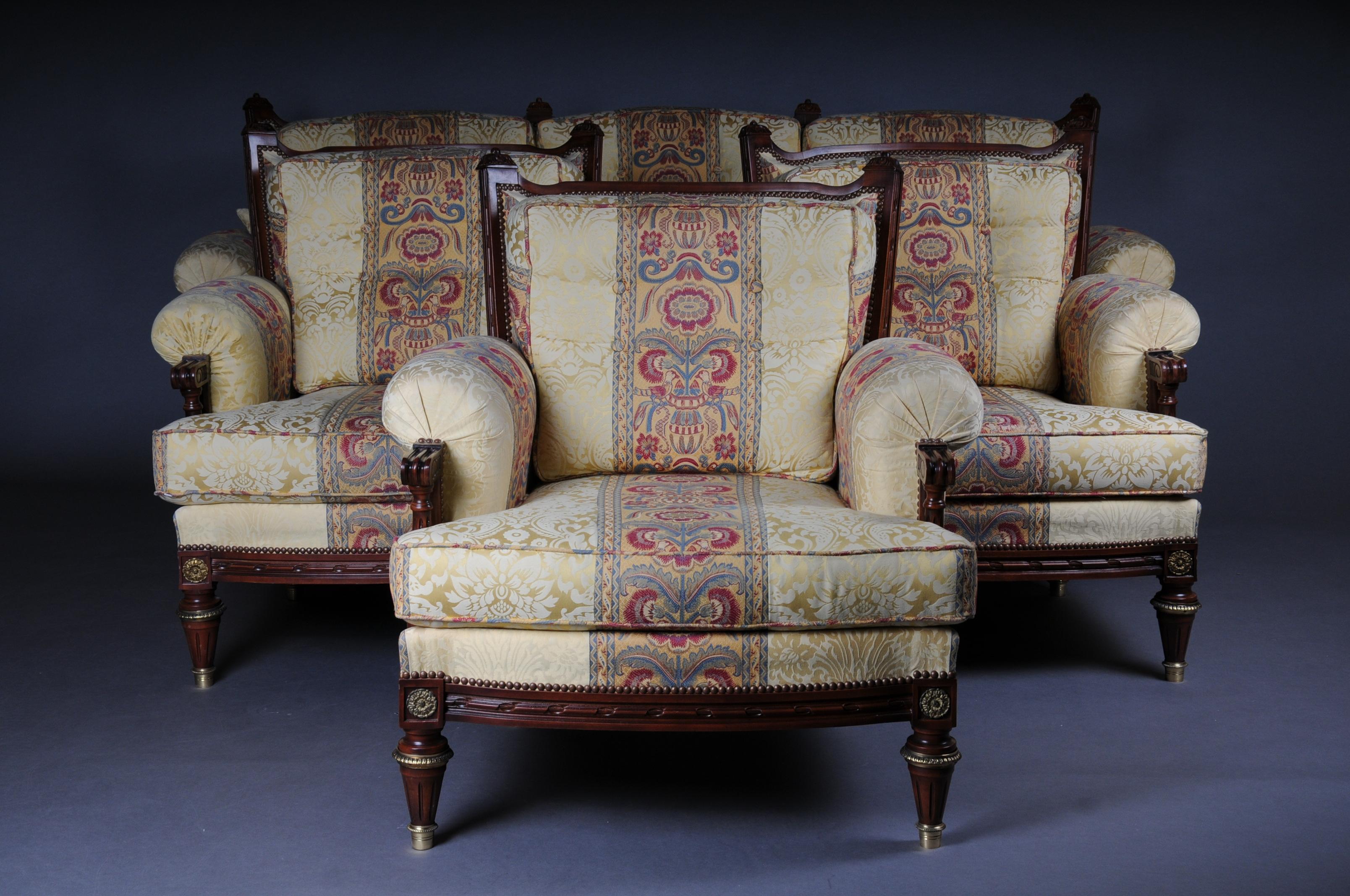 Groupe de sièges / ensemble de coussins français Louis XVI du XXe siècle en vente 11