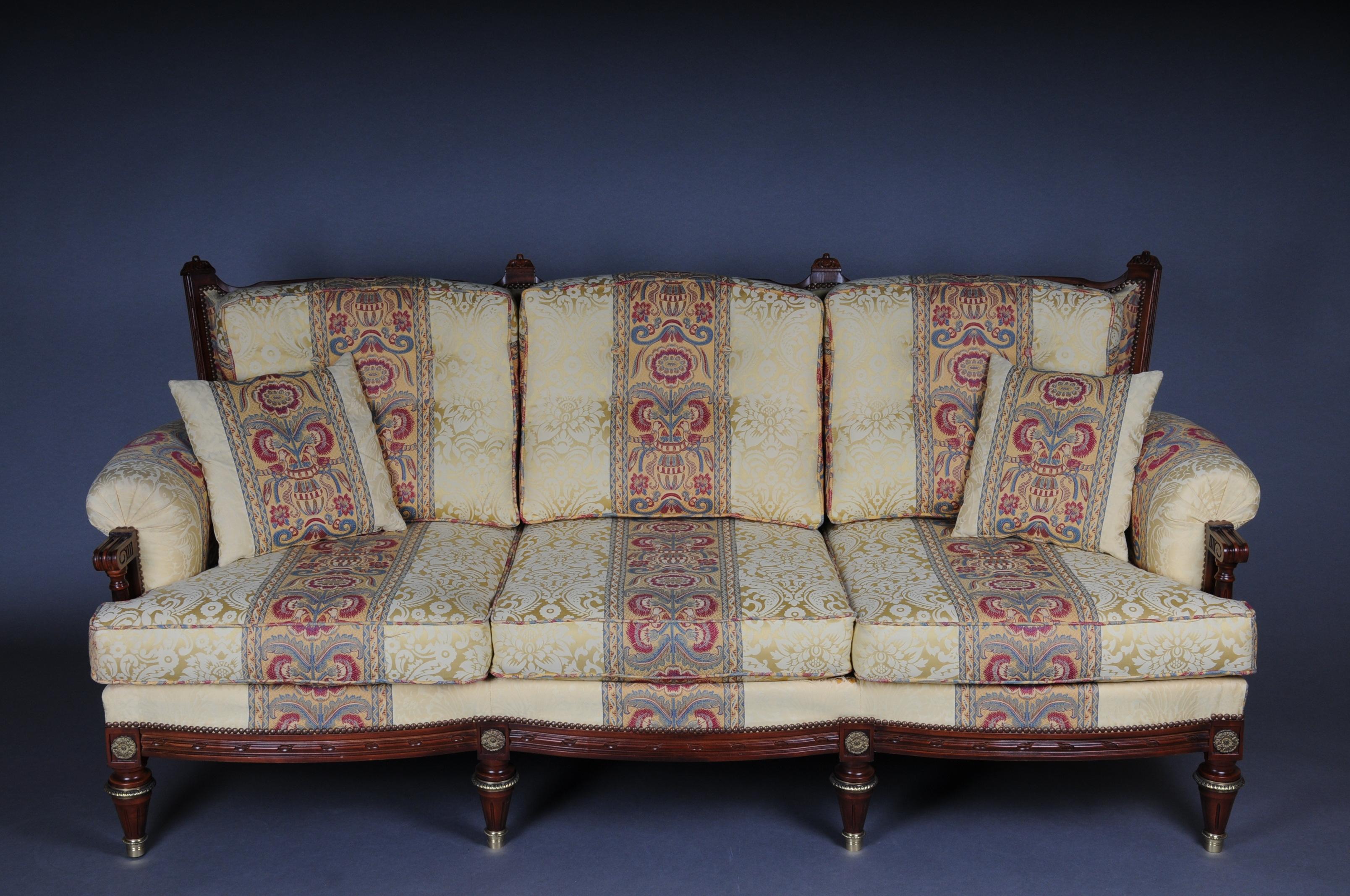 Brass 20th Century French Seating Group / Couch Set Louis XVI For Sale