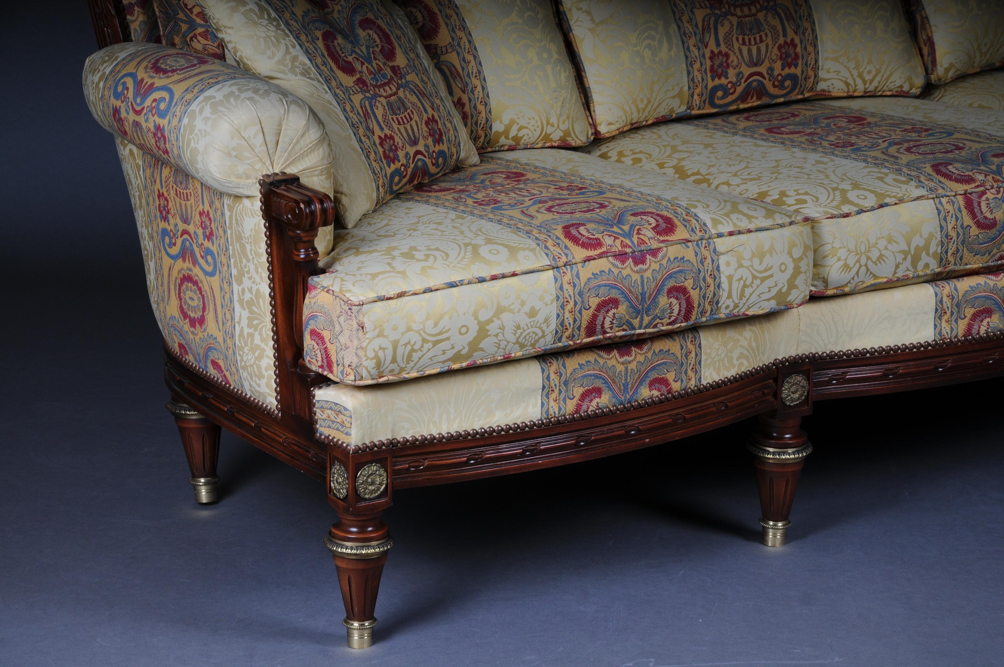 Laiton Groupe de sièges / ensemble de coussins français Louis XVI du XXe siècle en vente