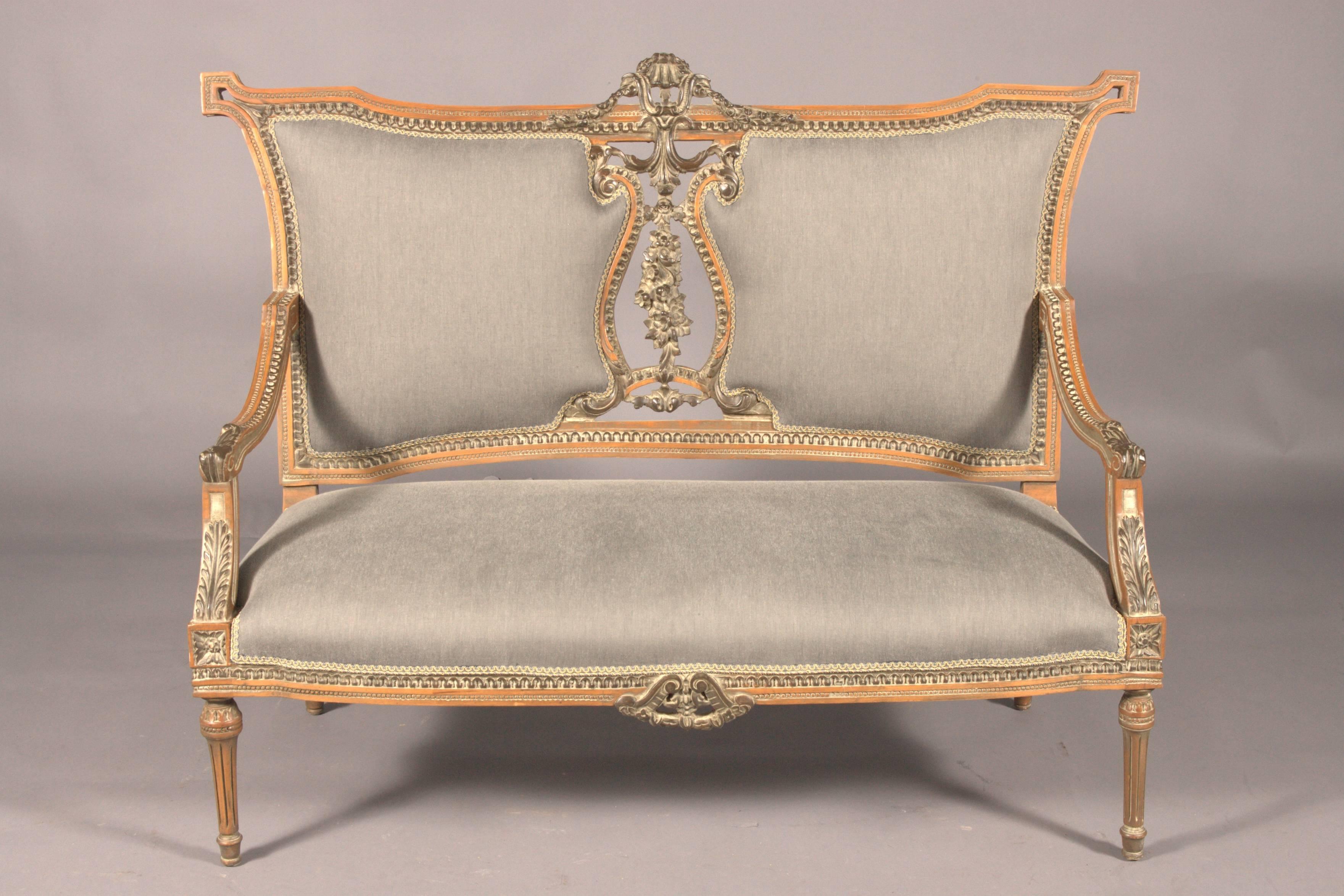 Hand-Carved 20th Century French Seating Group in the Louis Seize Style Beechwood For Sale