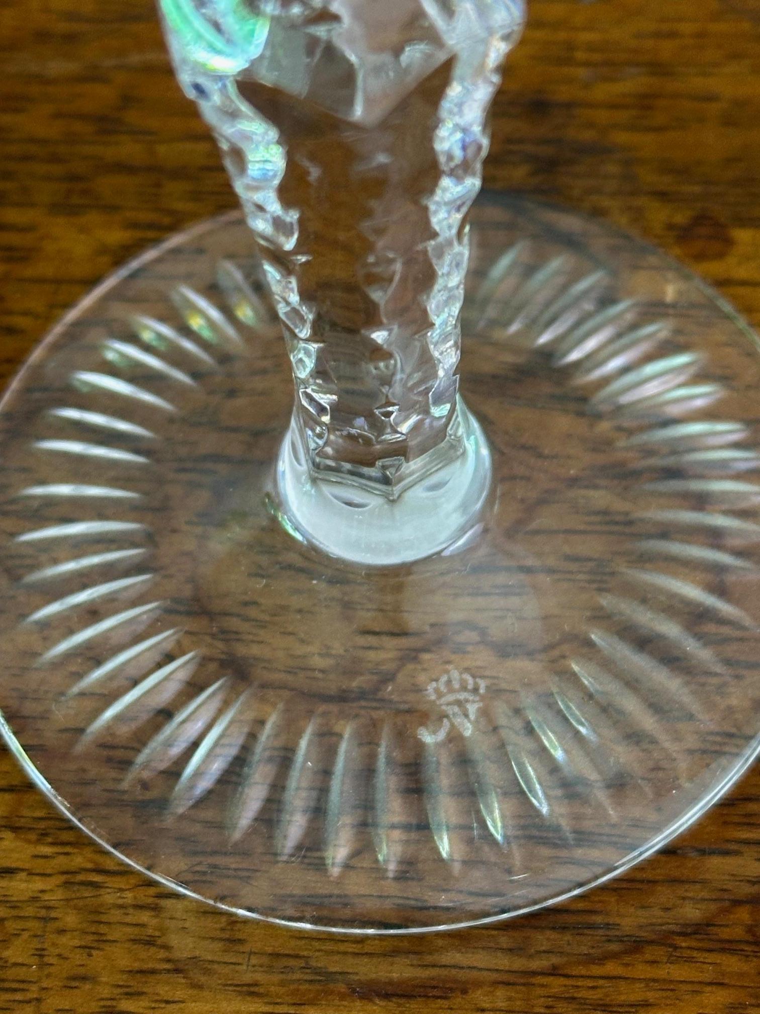 20th century French Set of 10 Crystal Wine glasses and Champagne Glasses, 1950s 8