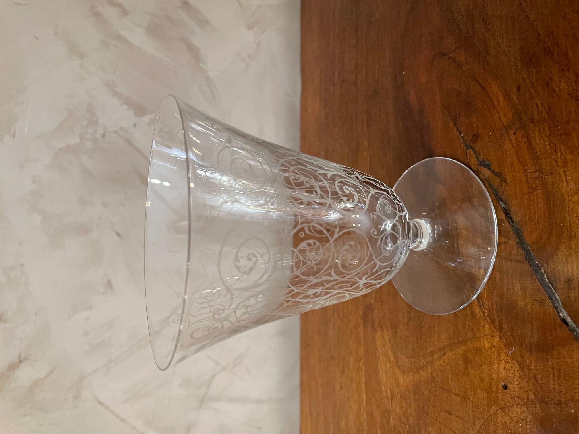 20th Century French, Set of 11 Wine Glasses in the Taste of Baccarat, 1930s For Sale 2