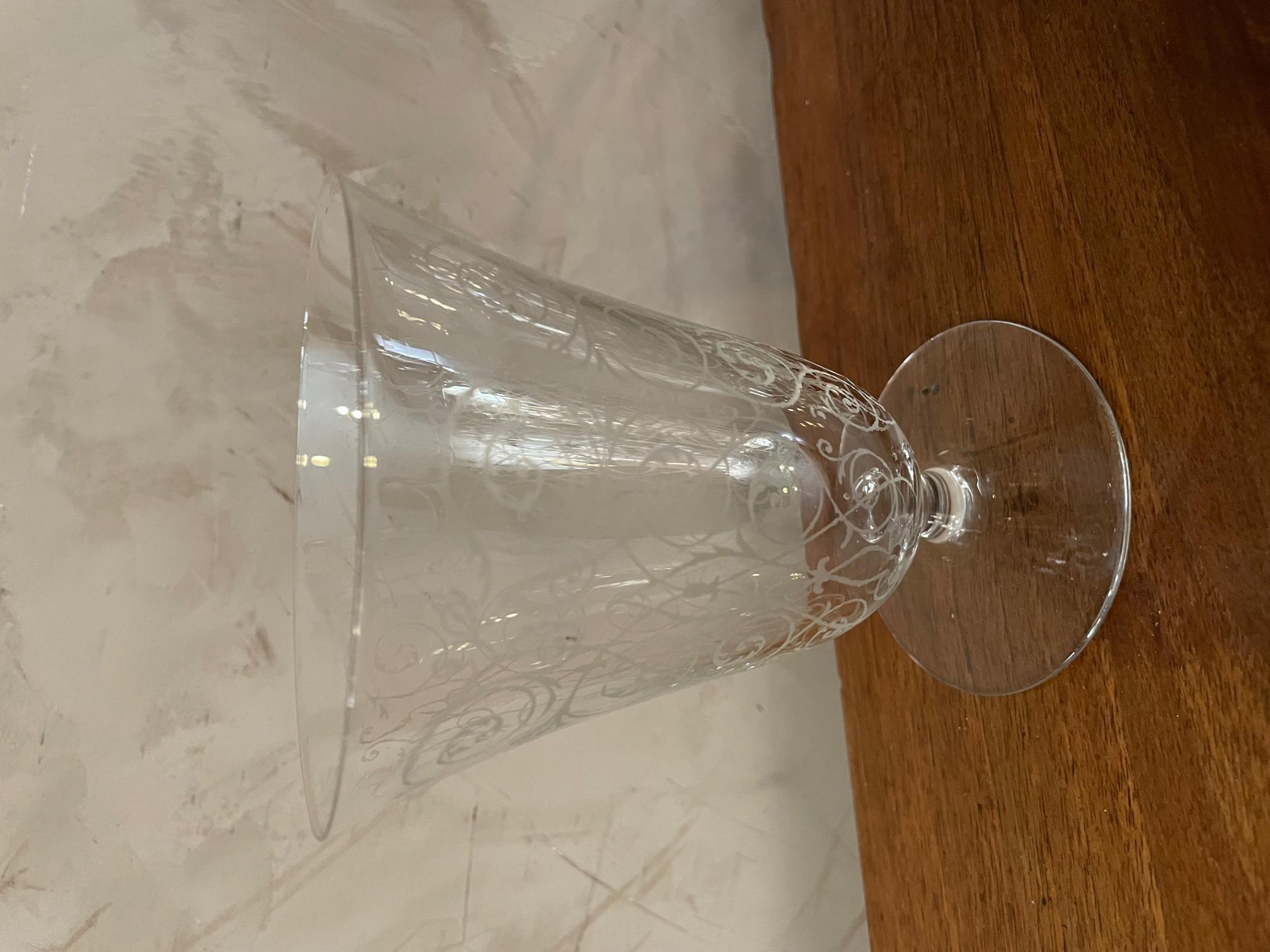 20th Century French, Set of 11 Wine Glasses in the Taste of Baccarat, 1930s For Sale 3