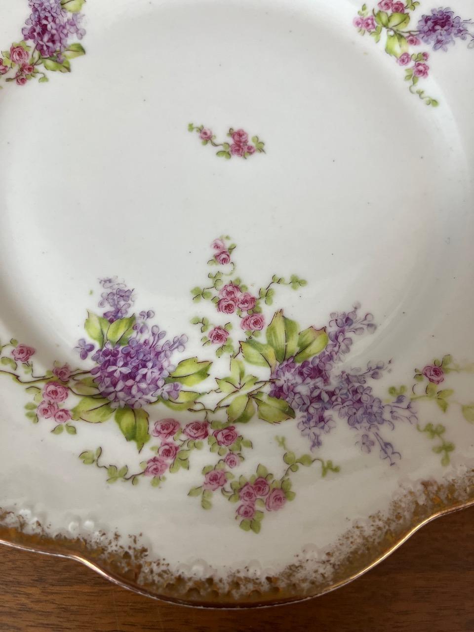 20th century French set of 12 Porcelain Desert Plates, 1900s For Sale 6