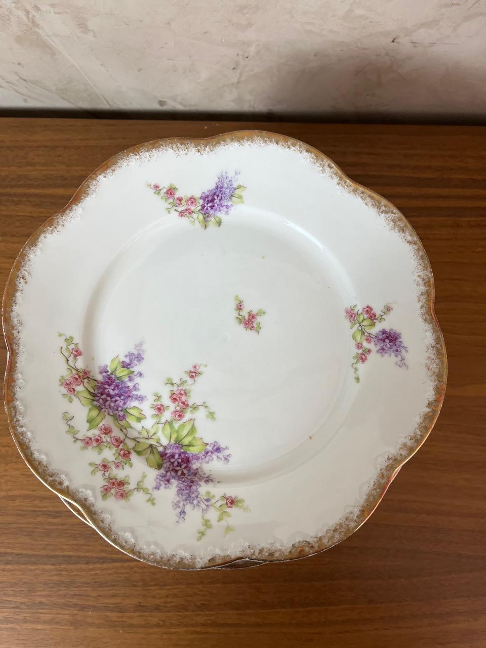 20th century French set of 12 Porcelain Desert Plates, 1900s For Sale 14