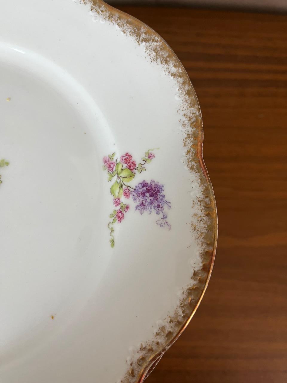 20th century French set of 12 Porcelain Desert Plates, 1900s For Sale 15