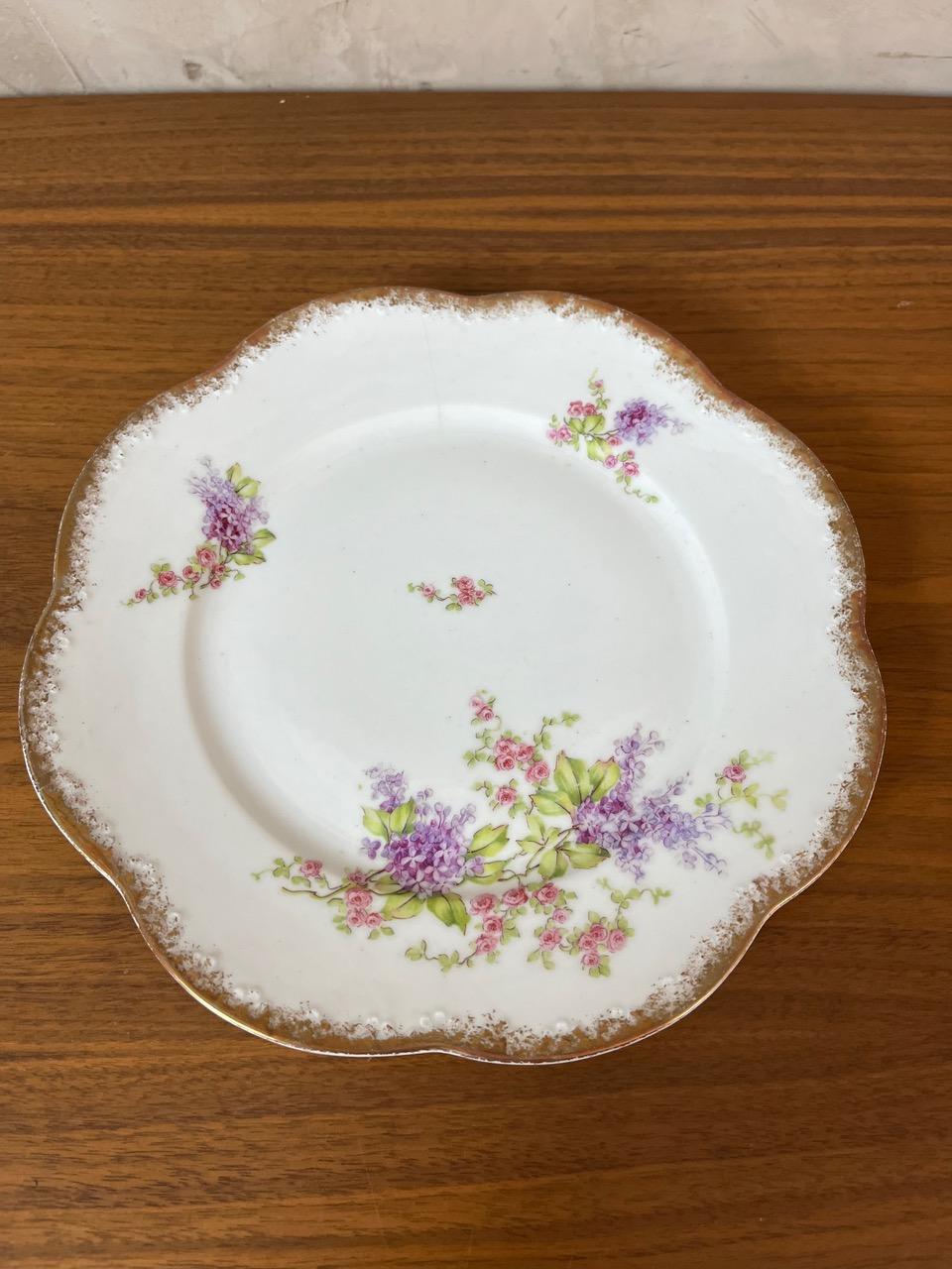 20th century French set of 12 Porcelain Desert Plates, 1900s For Sale 4