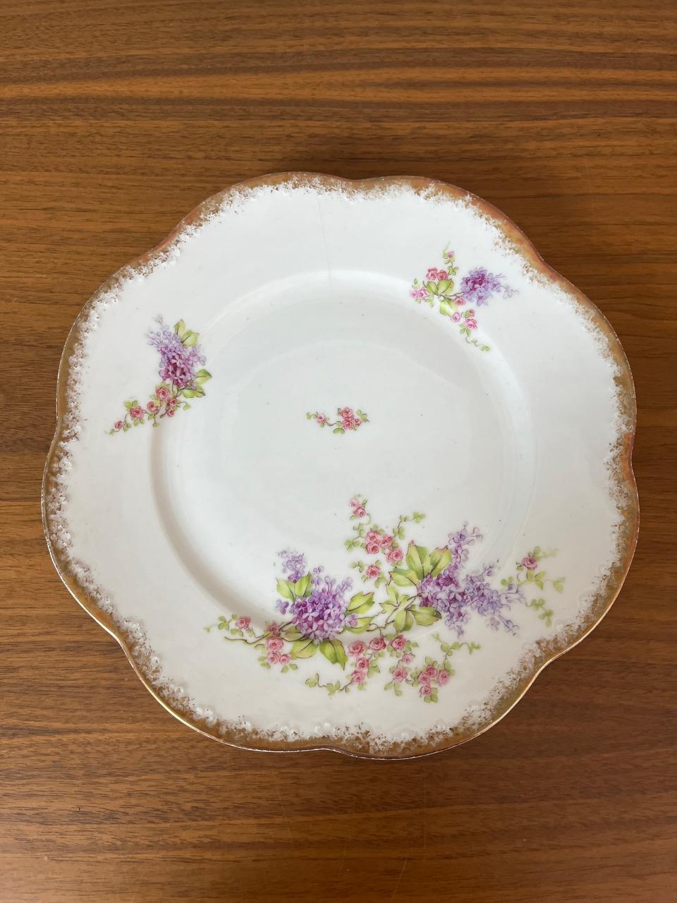 20th century French set of 12 Porcelain Desert Plates, 1900s For Sale 5