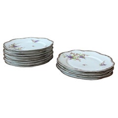 20th century French set of 12 Porcelain Desert Plates, 1900s