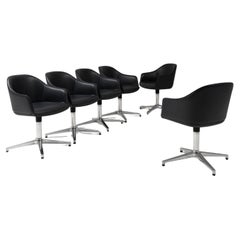 20th Century French Set of 6 Metal & Leather Chairs By Ronan & Erwan Bouroullec