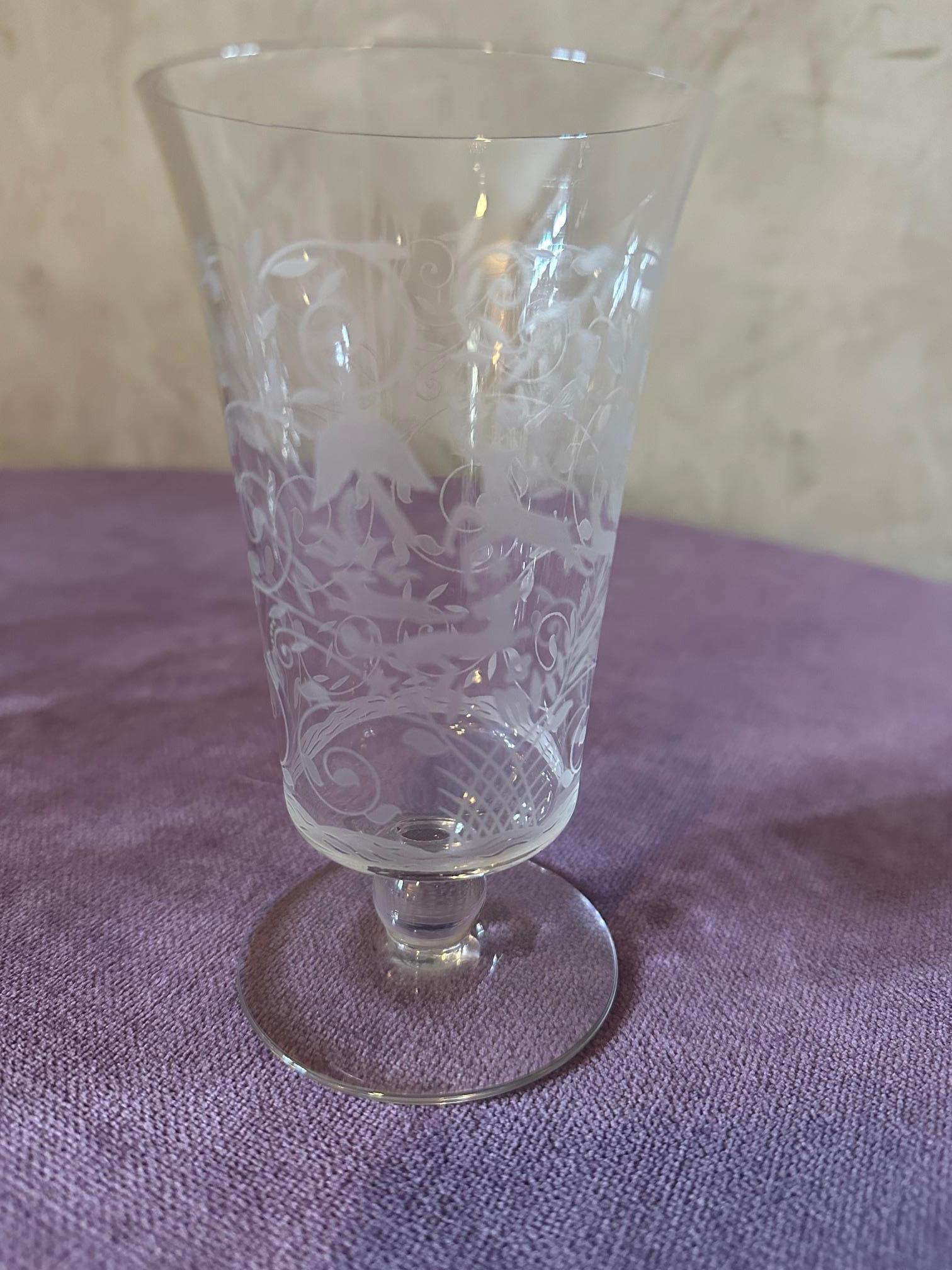 20th century French Set of Crystal Baccarat Glasses, Pitcher and Decanter For Sale 2