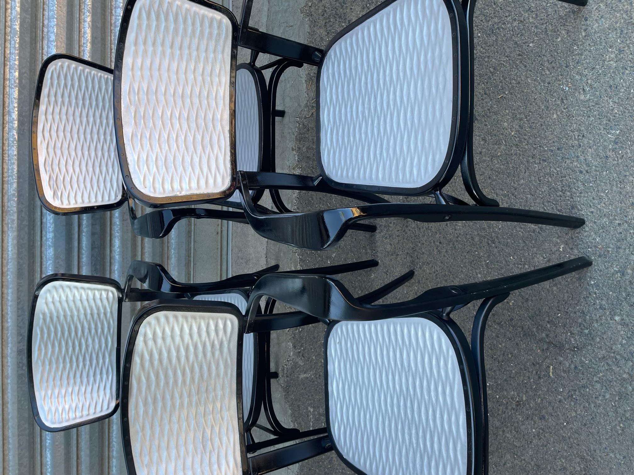 Painted 20th Century French Set of Four Gaston Viort Aluminum Chairs, 1950s For Sale