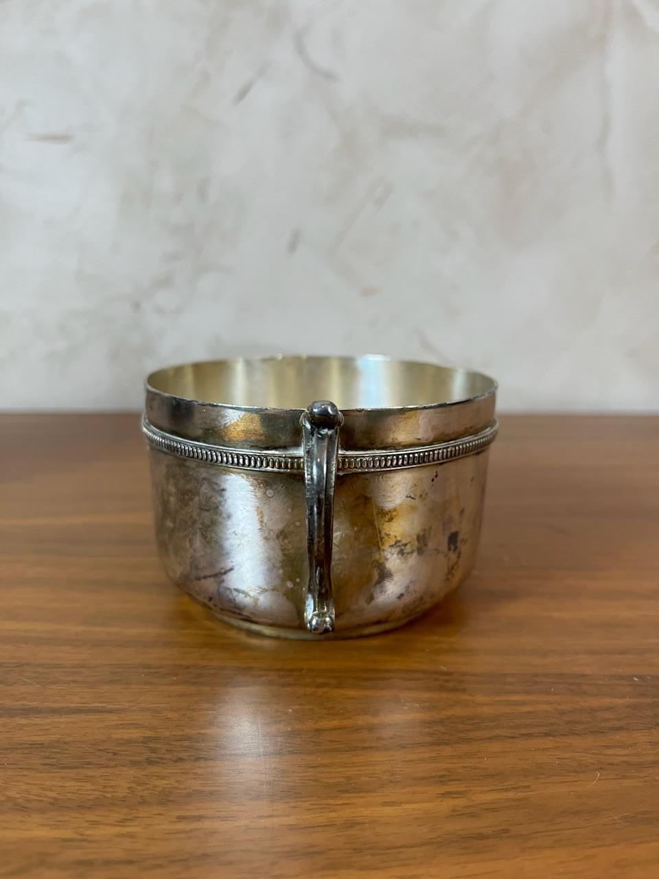 20th century French Set of Four Silverplate Tea Cups, 1900s For Sale 7