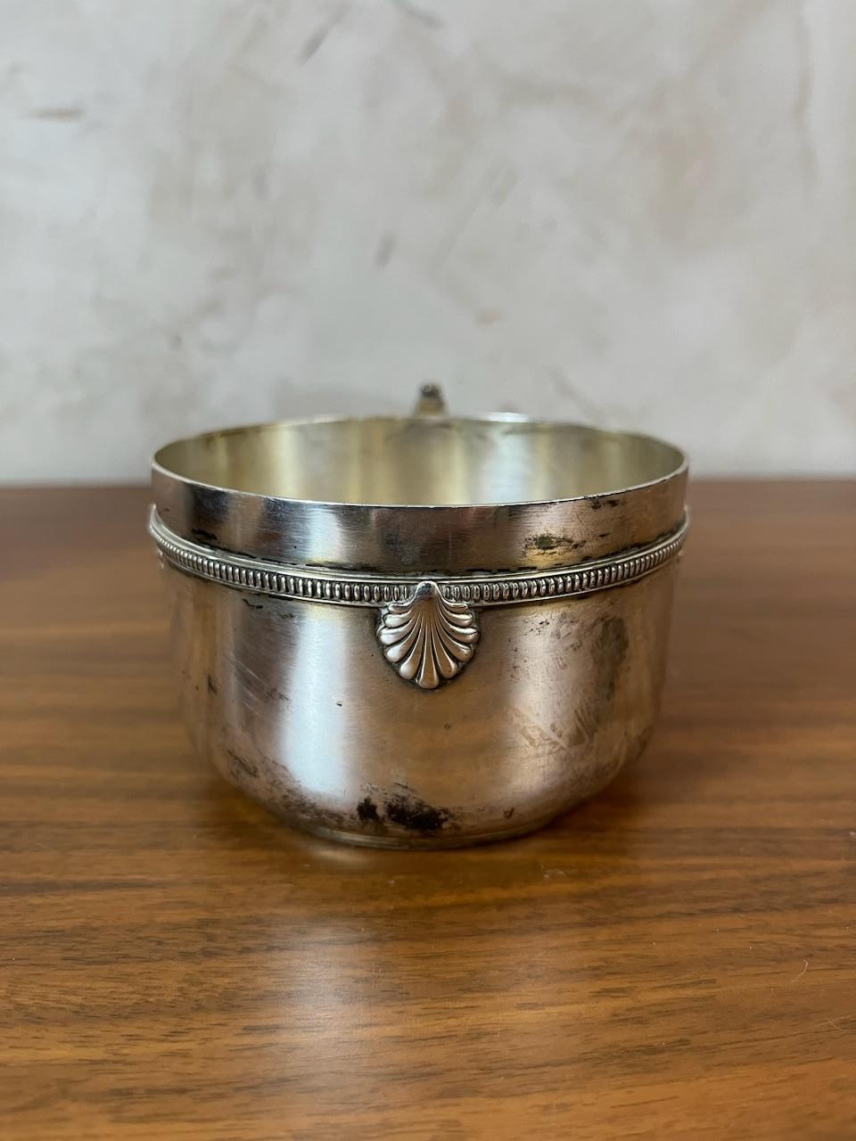 20th century French Set of Four Silverplate Tea Cups, 1900s For Sale 9