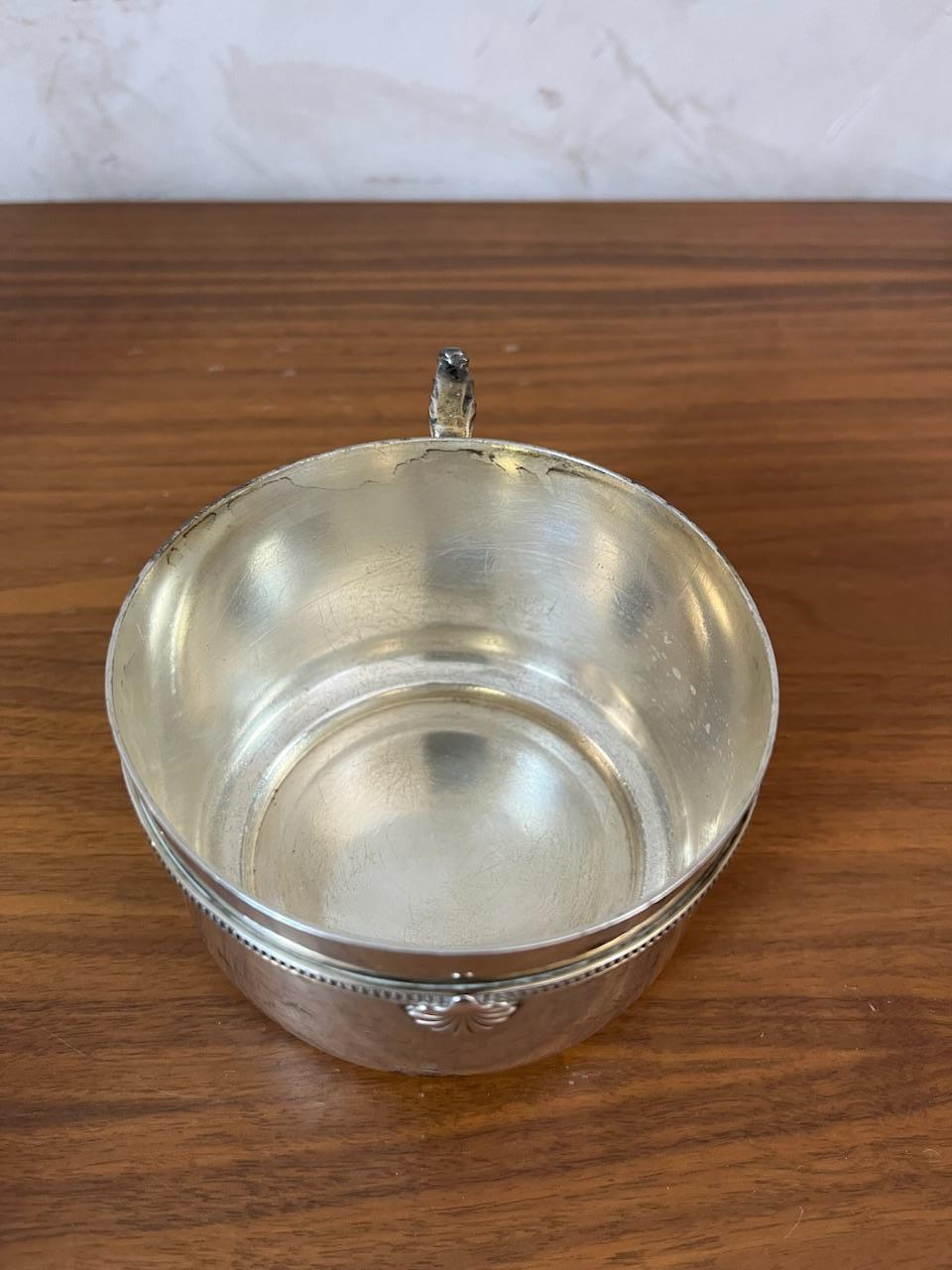 20th century French Set of Four Silverplate Tea Cups, 1900s For Sale 10