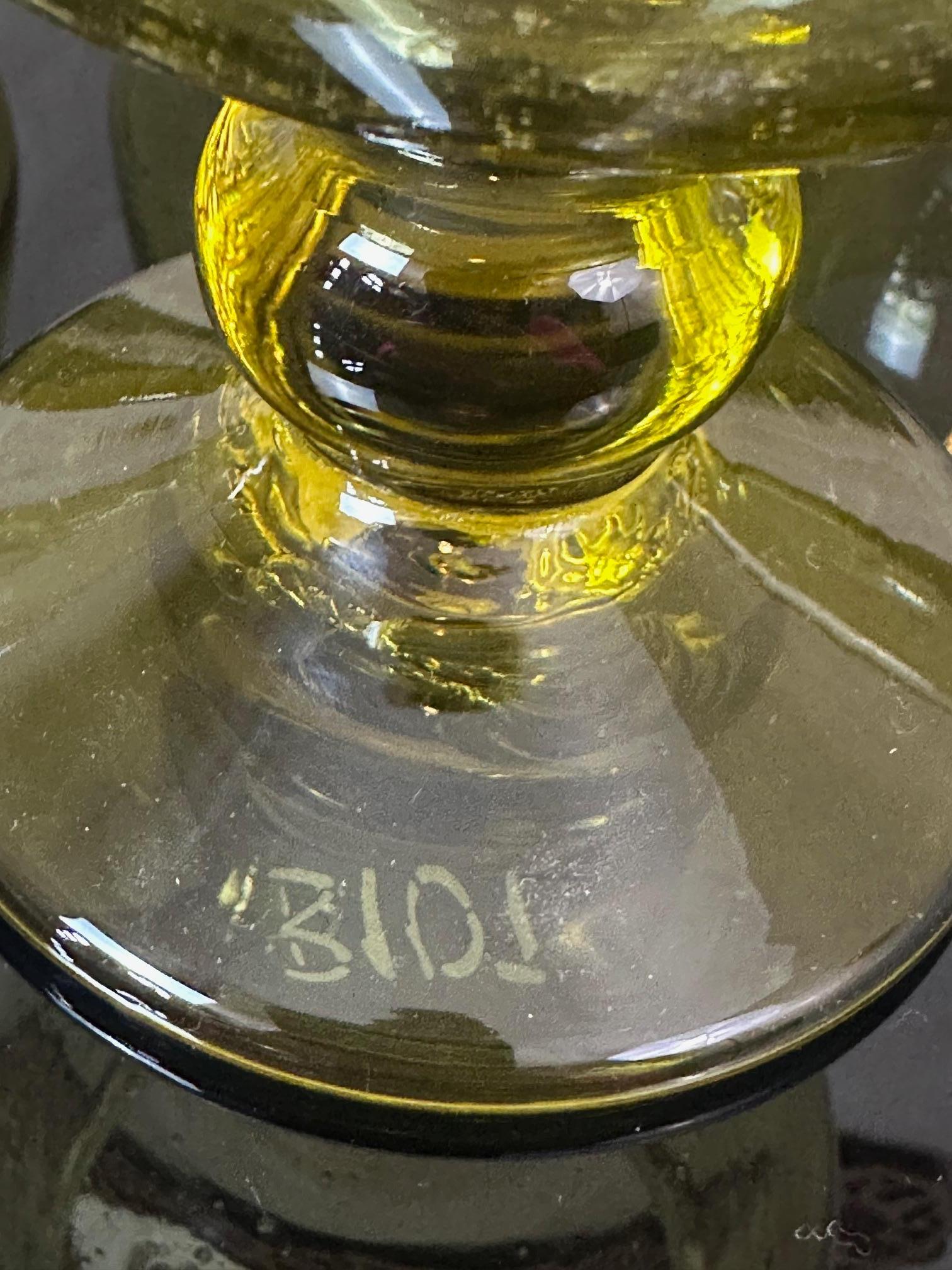 Ensemble français du 20e siècle de six verres soufflés à la Biot, années 1980 en vente 1