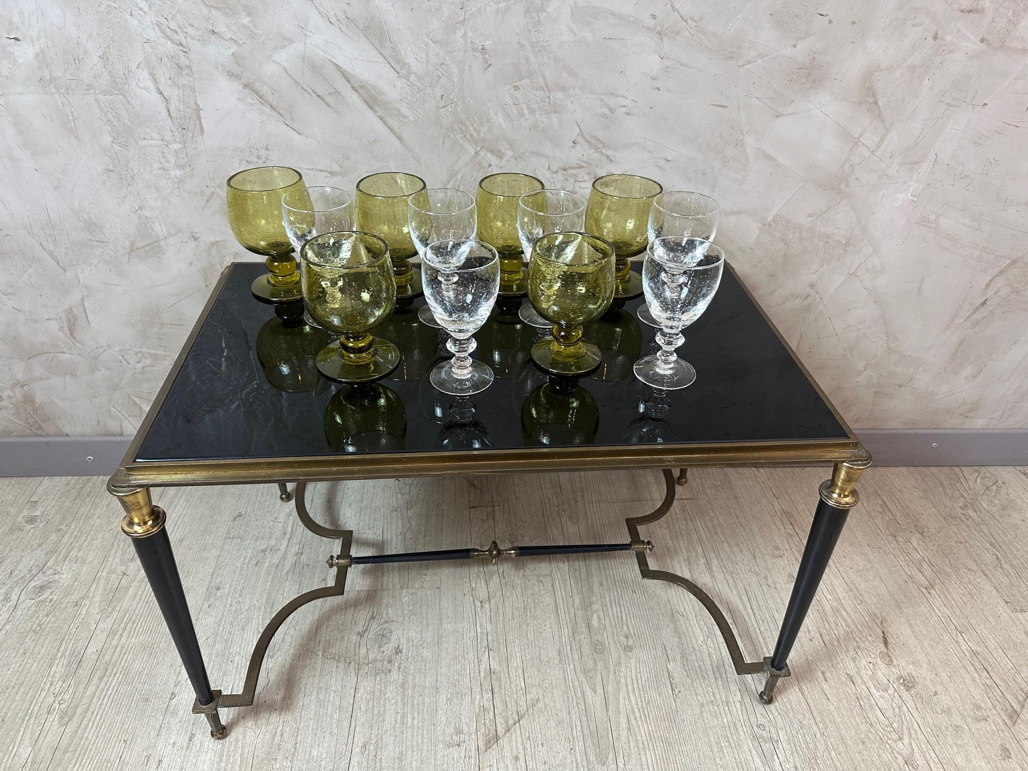 Ensemble français du 20e siècle de six verres soufflés à la Biot, années 1980 en vente 3