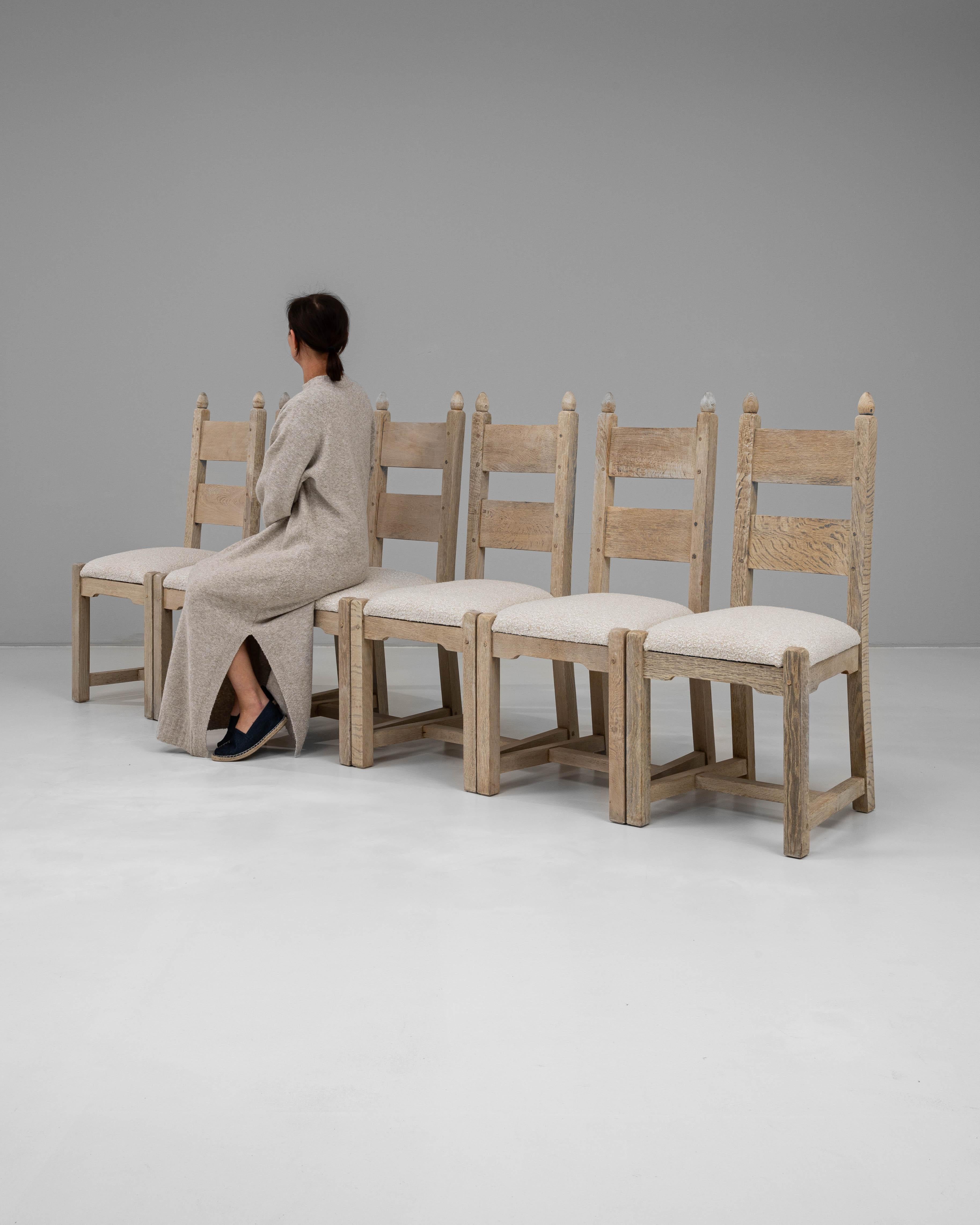 20th Century French Set of Six Ladder-Back Dining Chairs For Sale 8