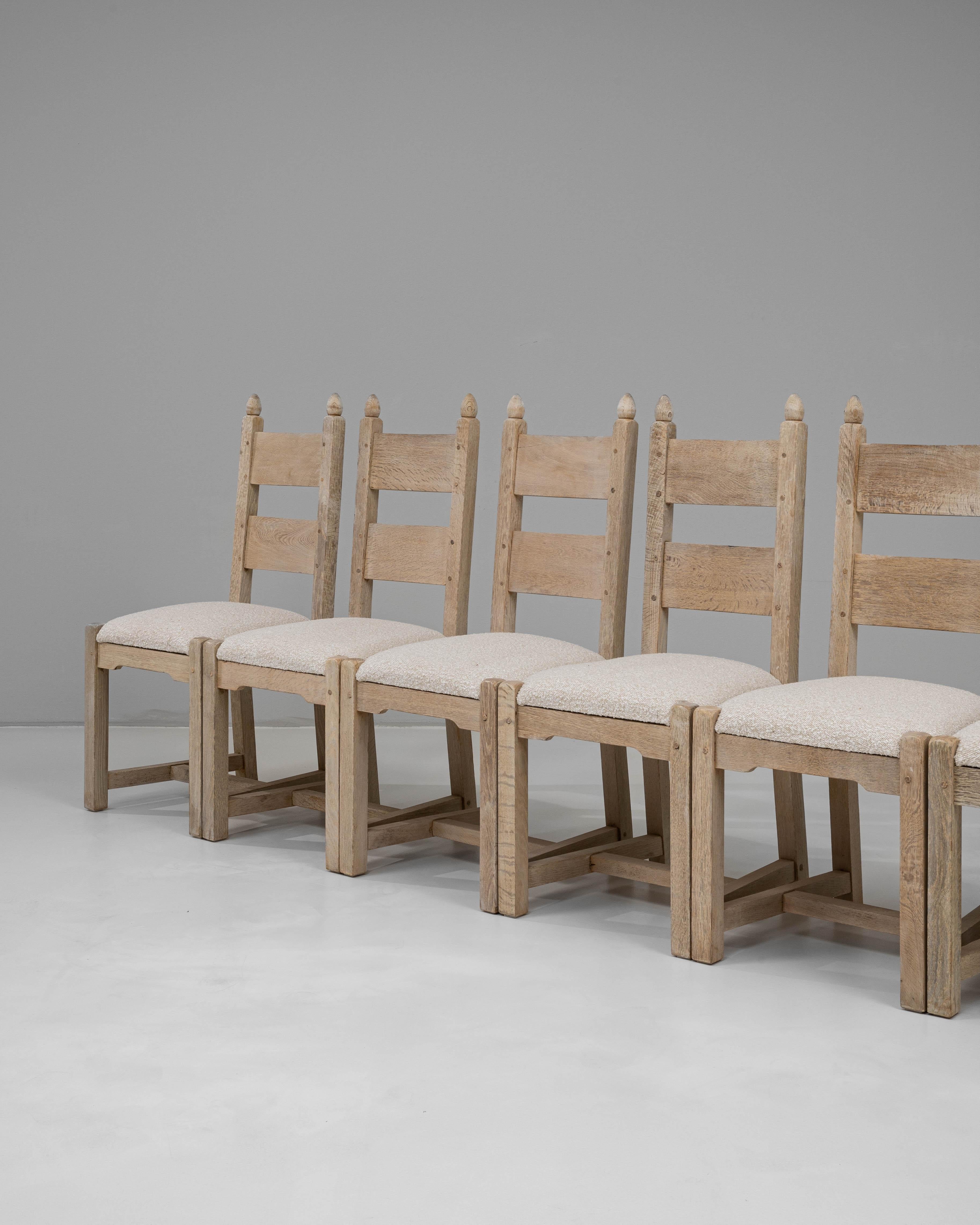 20th Century French Set of Six Ladder-Back Dining Chairs For Sale 9