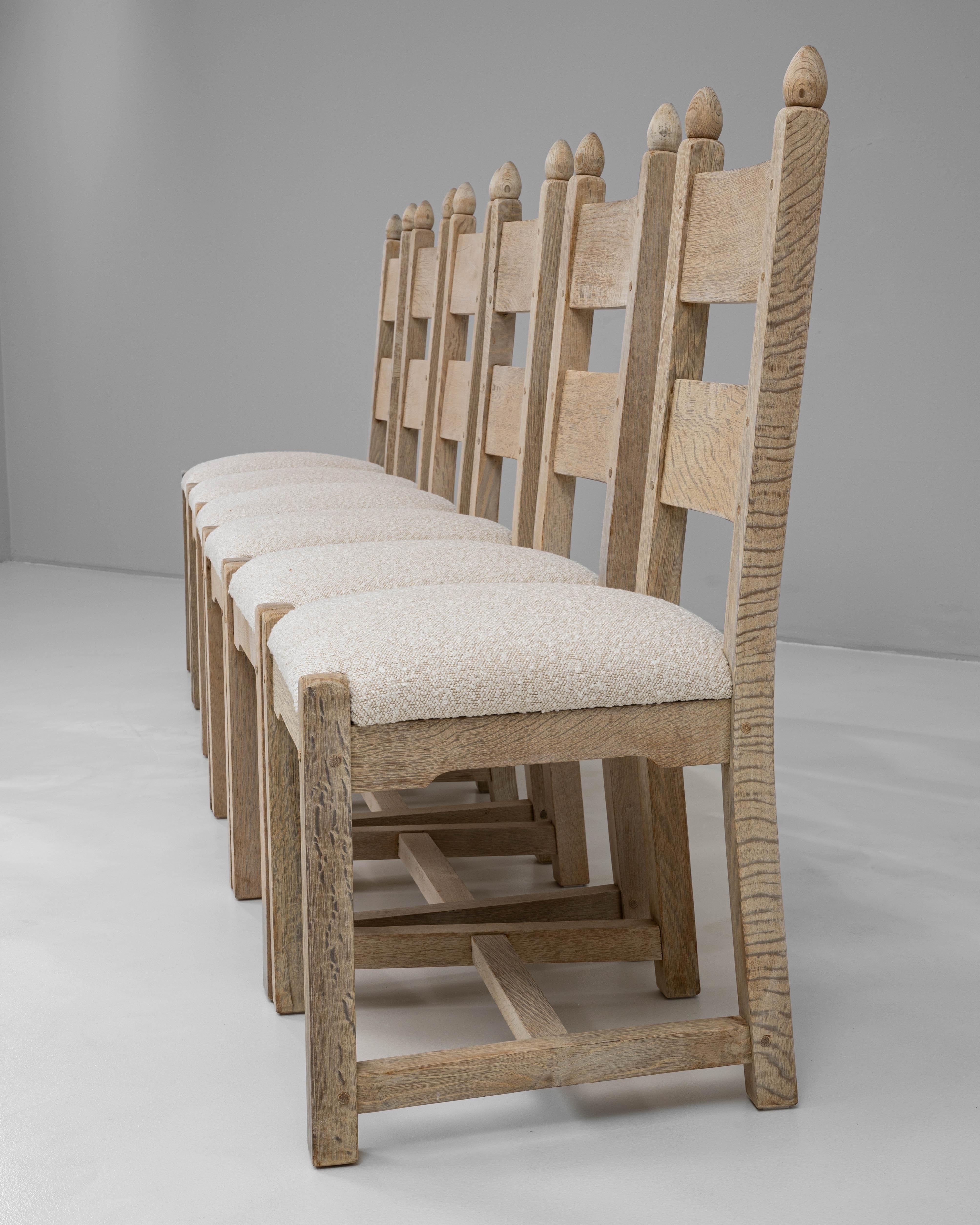 20th Century French Set of Six Ladder-Back Dining Chairs For Sale 11