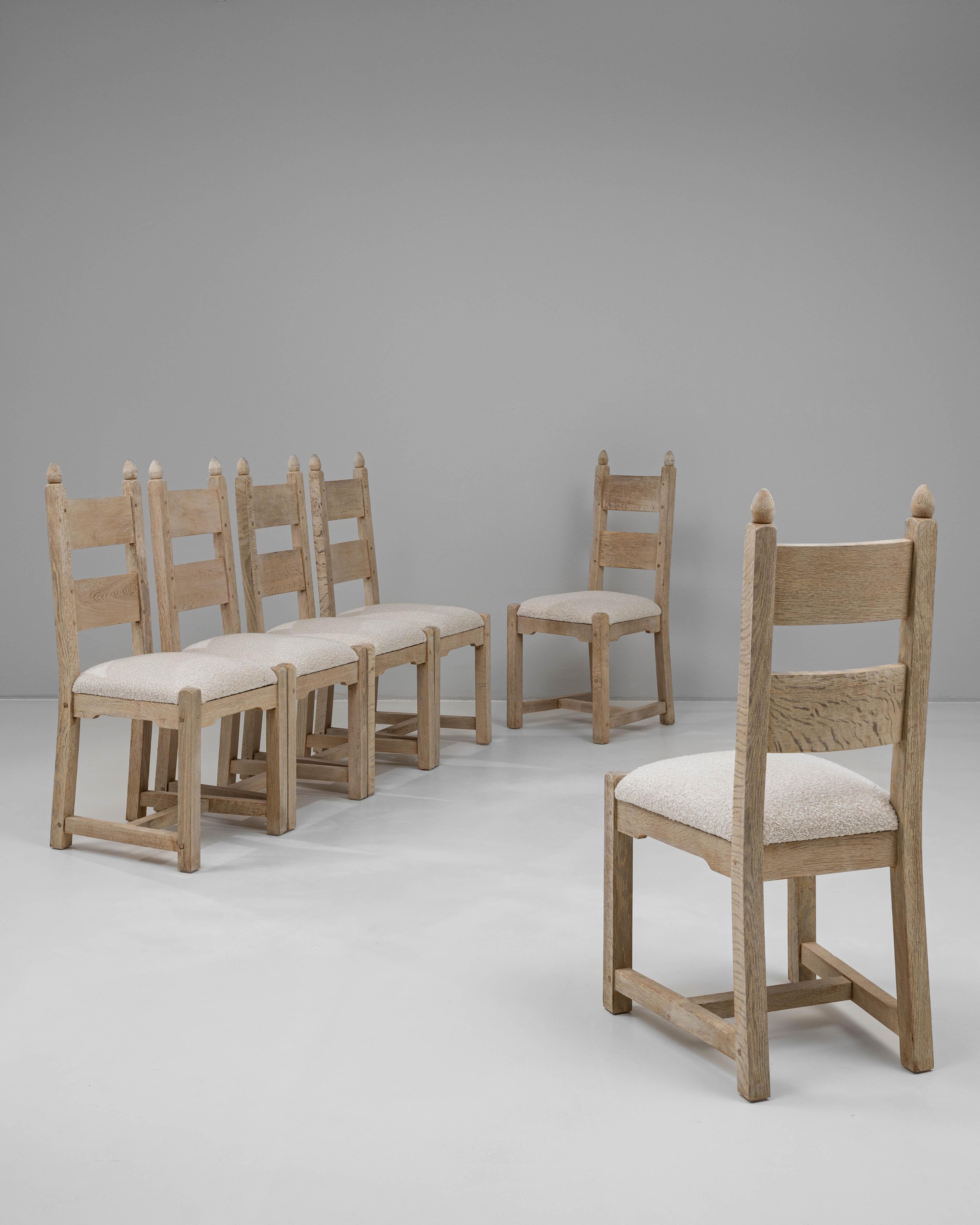 20th Century French Set of Six Ladder-Back Dining Chairs In Good Condition For Sale In High Point, NC