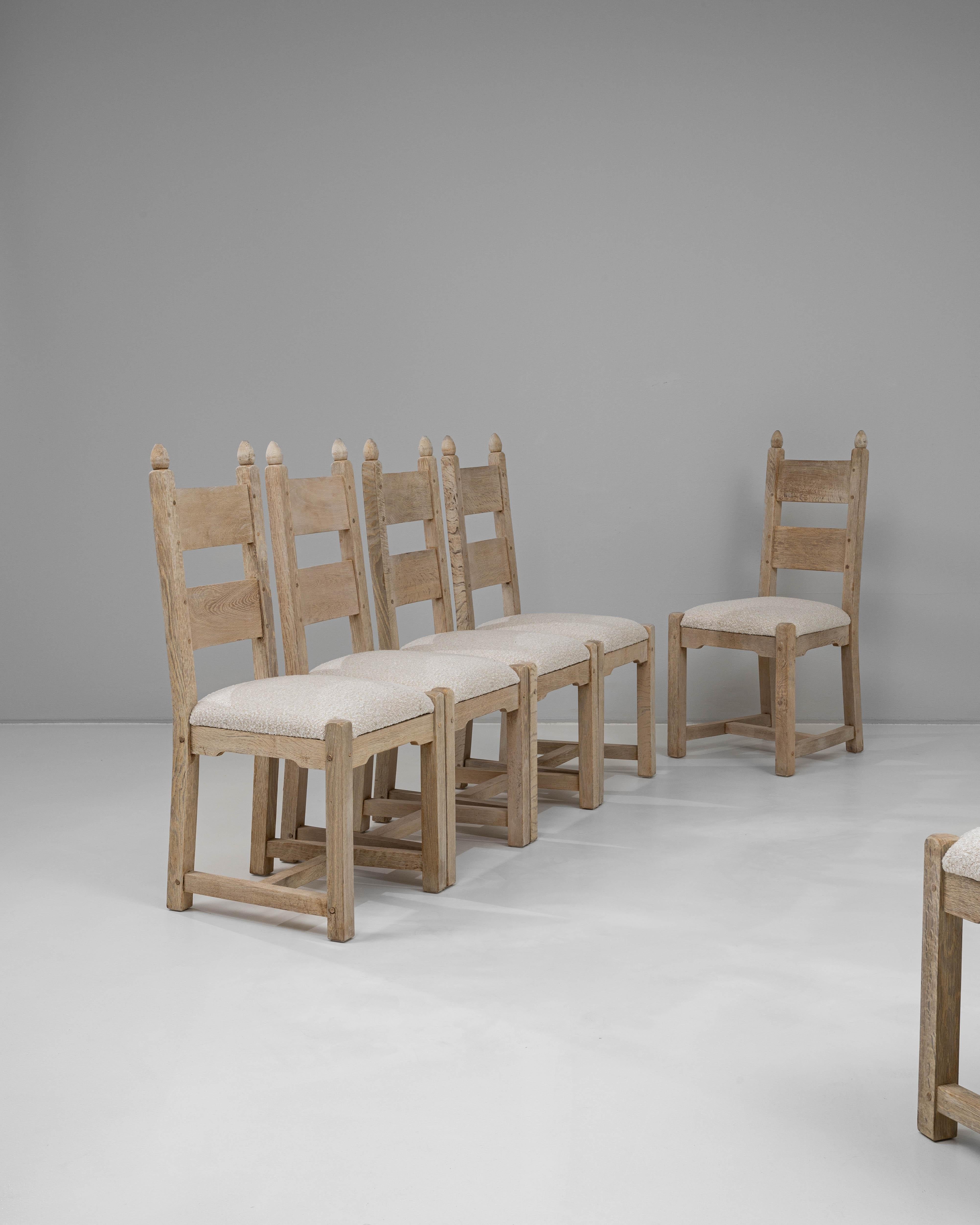 20th Century French Set of Six Ladder-Back Dining Chairs For Sale 1