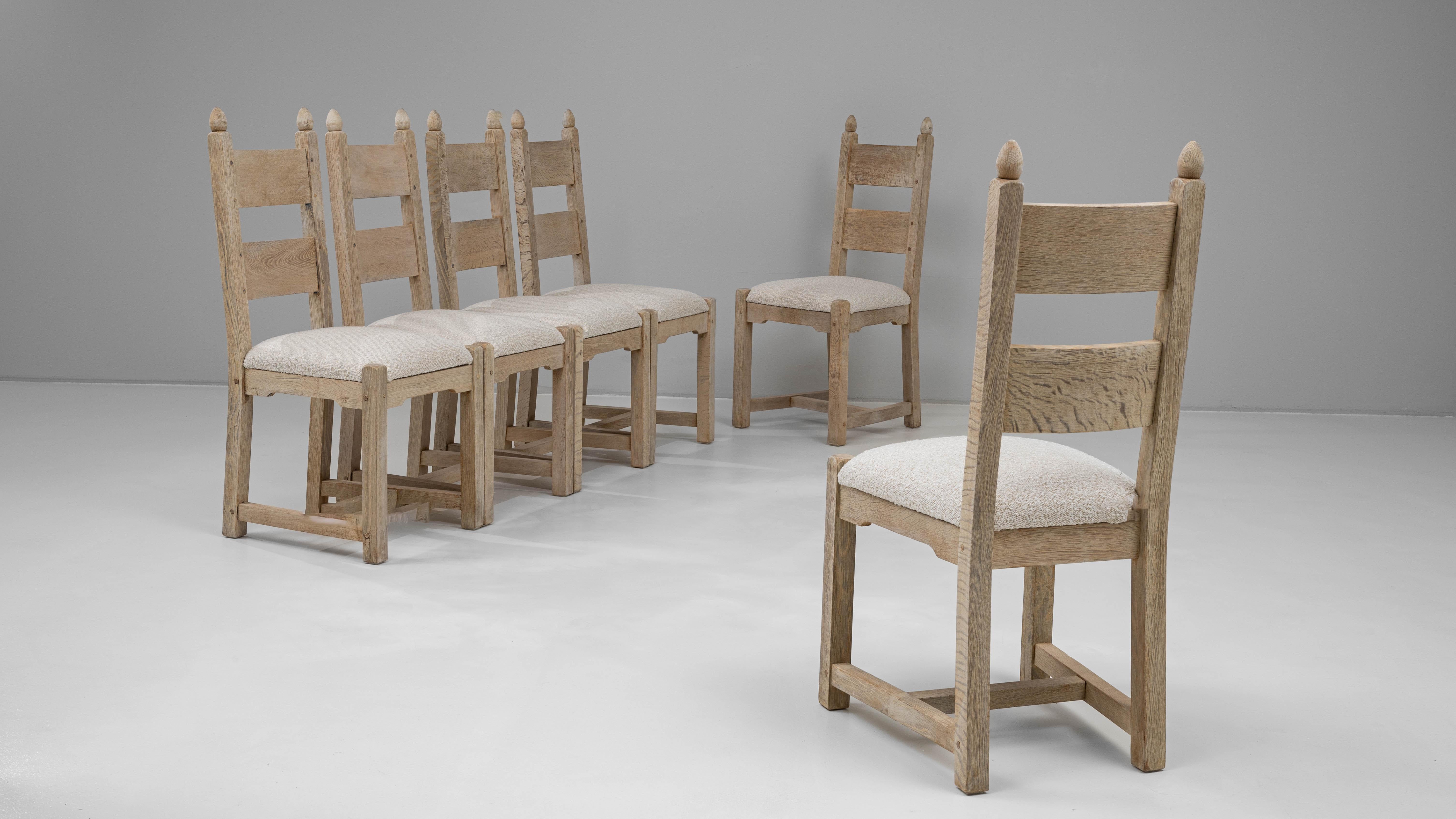 20th Century French Set of Six Ladder-Back Dining Chairs For Sale 2