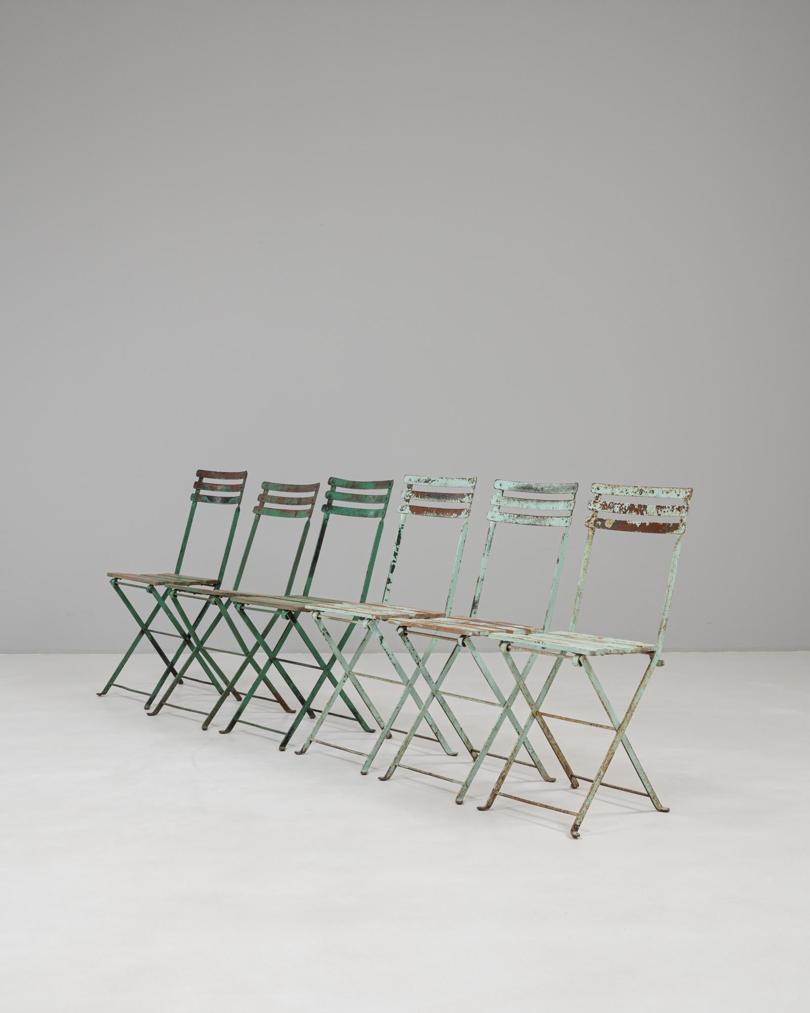 Set di sei sedie da giardino in metallo del XX secolo in Francia in vendita 6