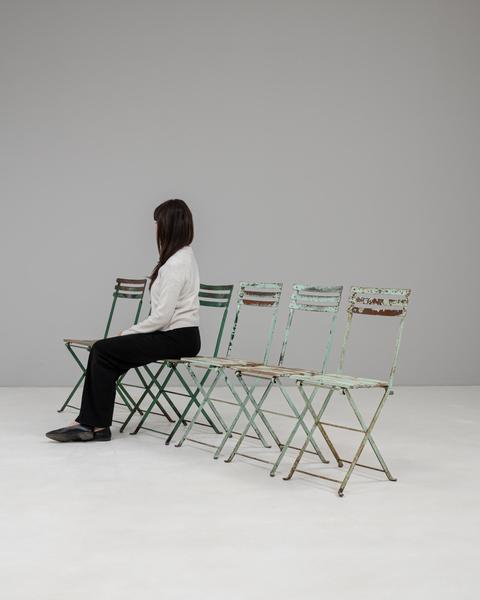 Set di sei sedie da giardino in metallo del XX secolo in Francia in vendita 7