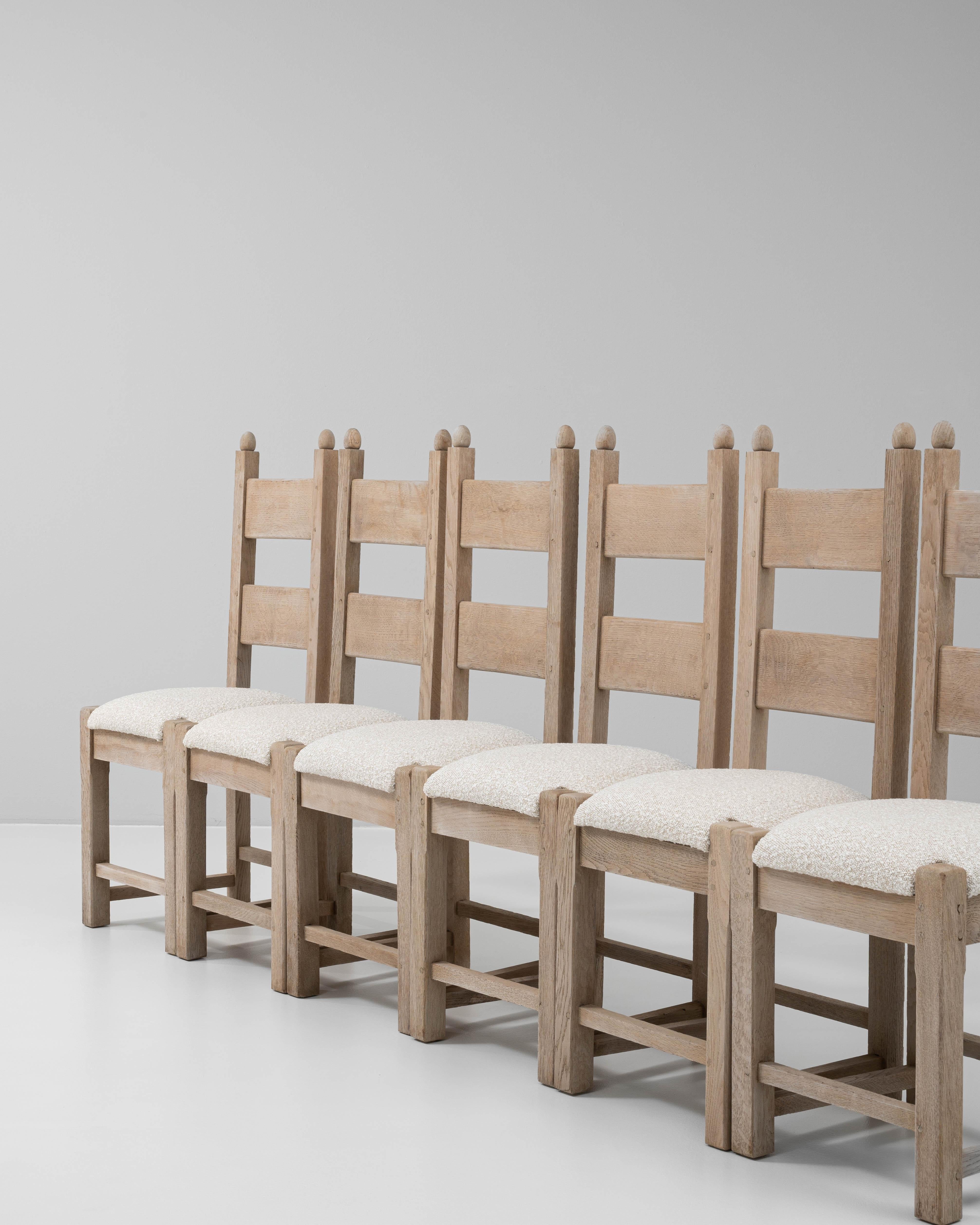 20th Century French Set Of Six Oak Dining Chairs en venta 6