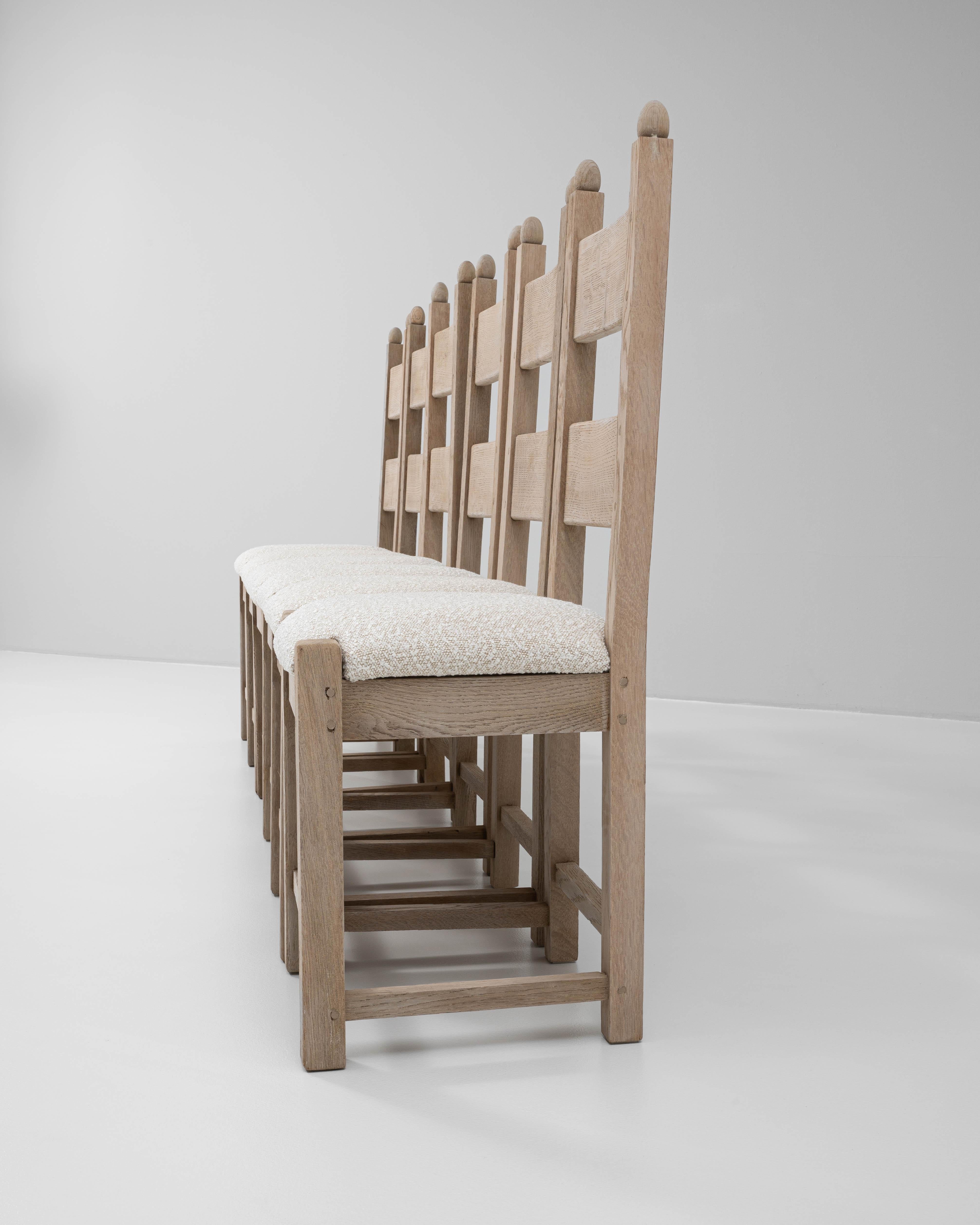 20th Century French Set Of Six Oak Dining Chairs en venta 8