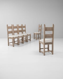 20th Century French Set Of Six Oak Dining Chairs